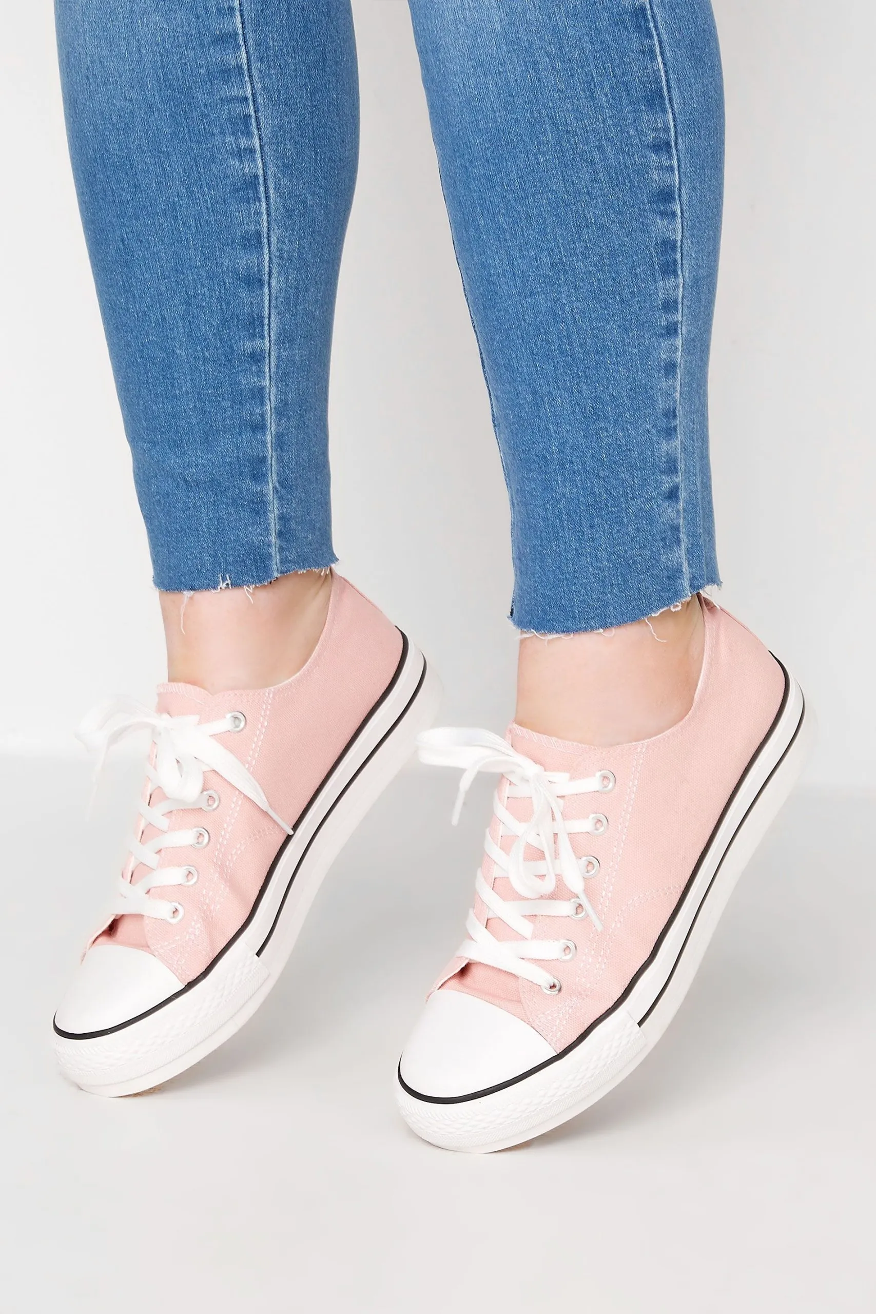 Wide Fit Canvas Low Trainers