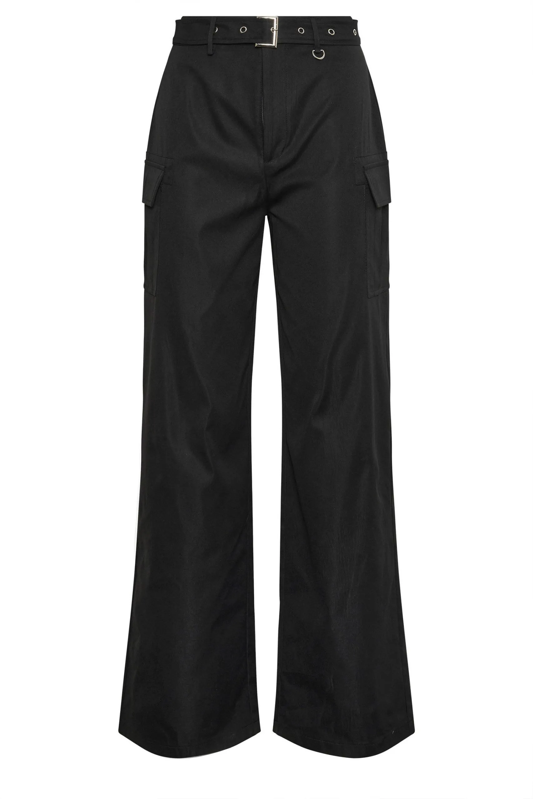 Tall Belted Wide Leg Cargo Trousers