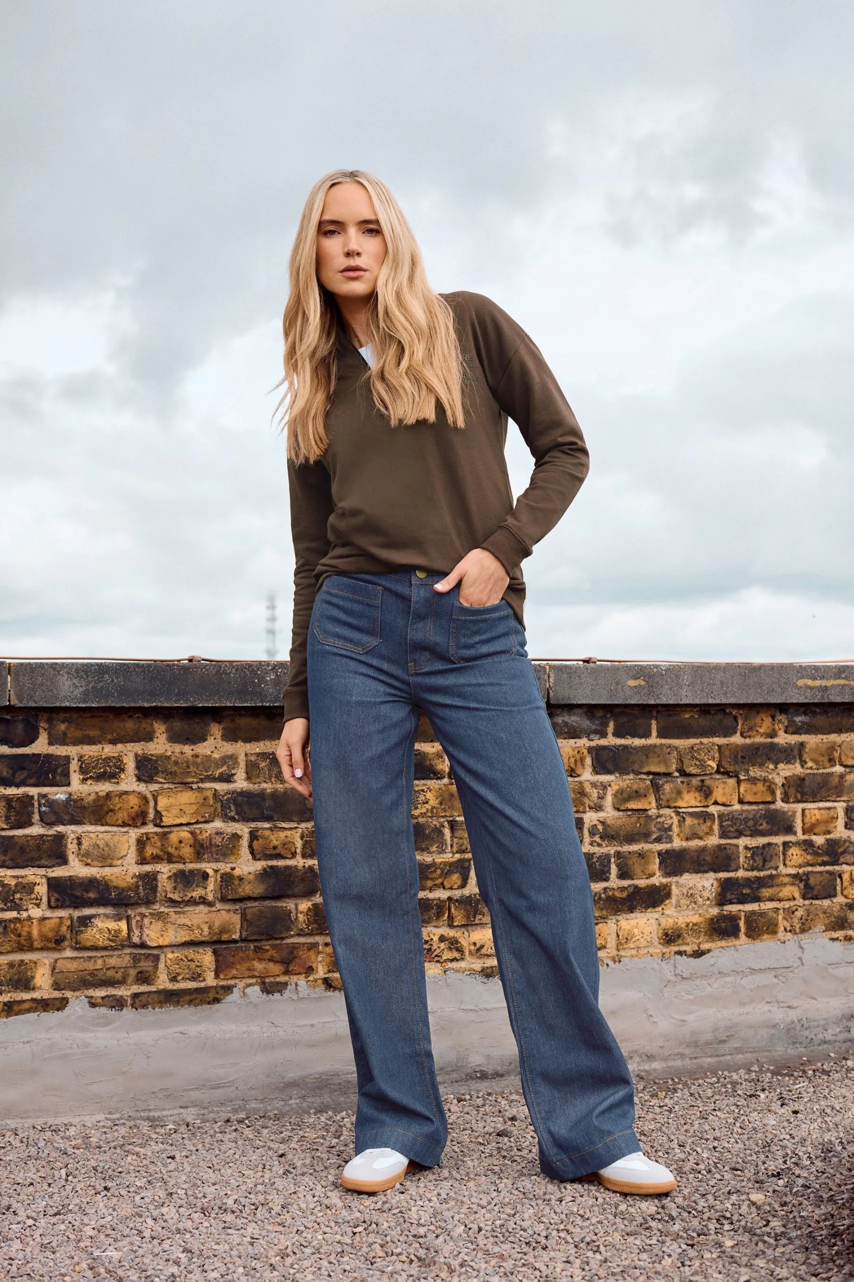 Tall Pocket Detail Wide Leg Jeans