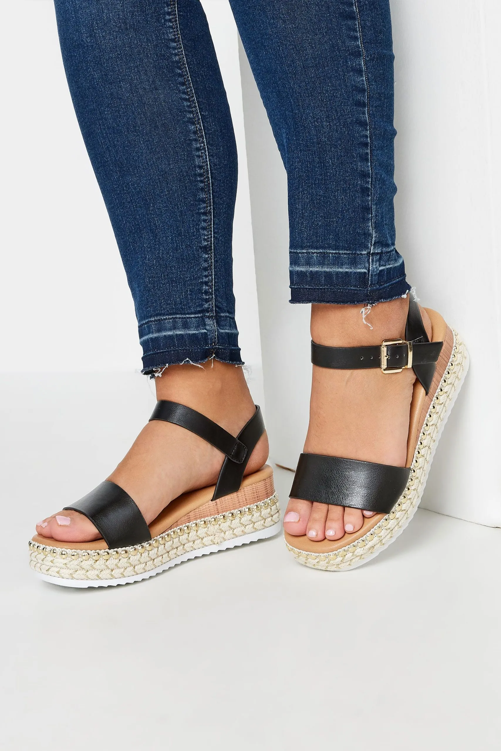 Extra Wide Fit Platform Espadrille Wedge Heels