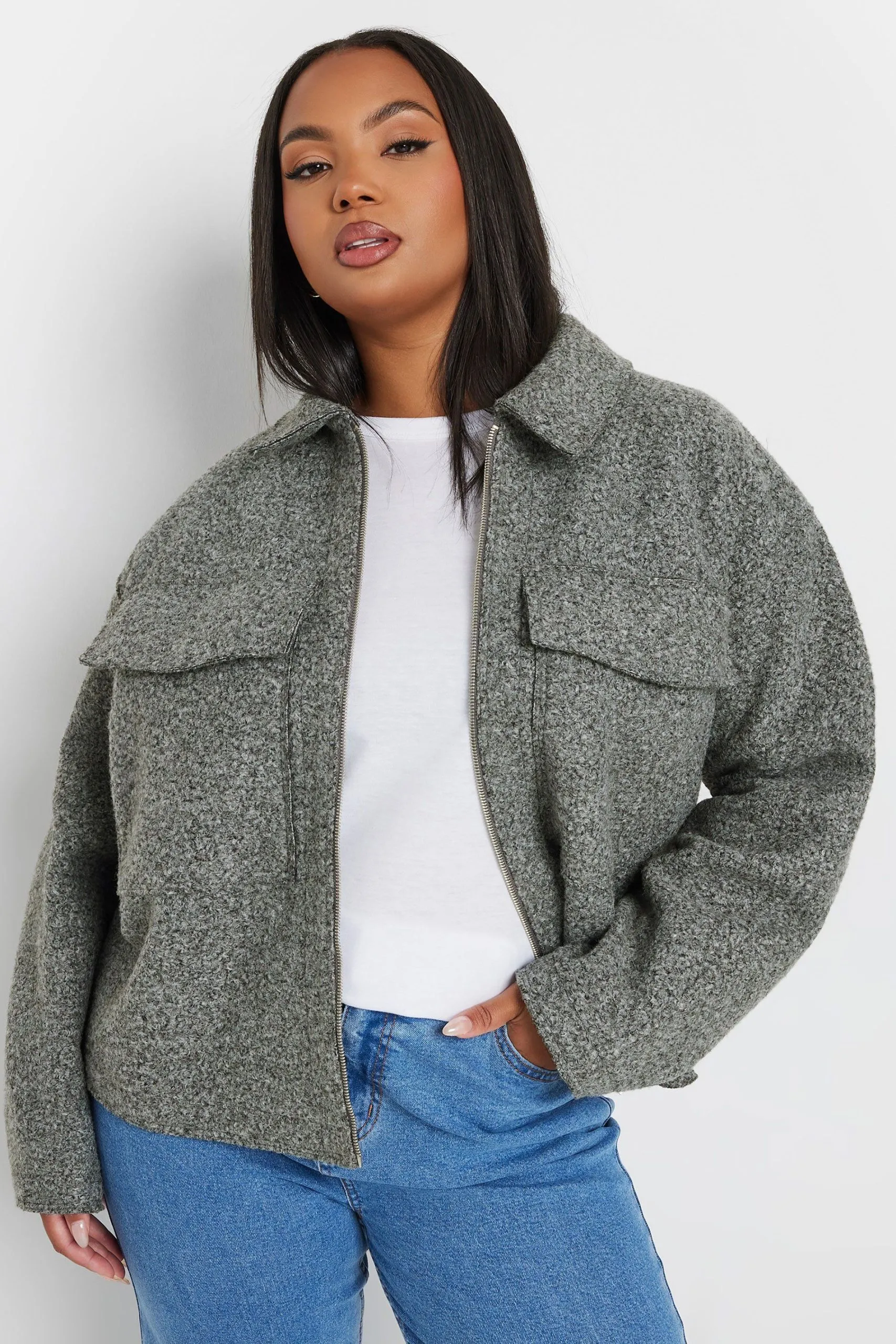 Cropped Boucle Jacket