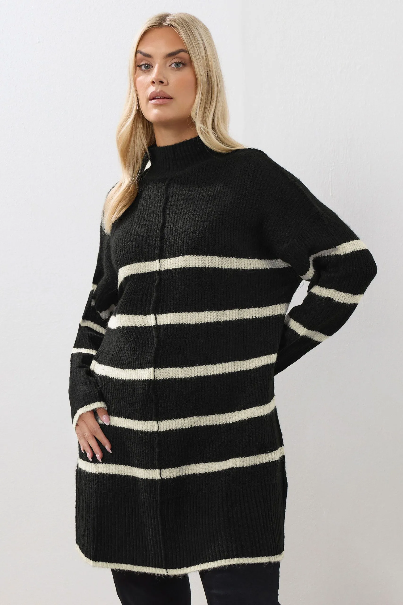 Stripe High Neck Jumper