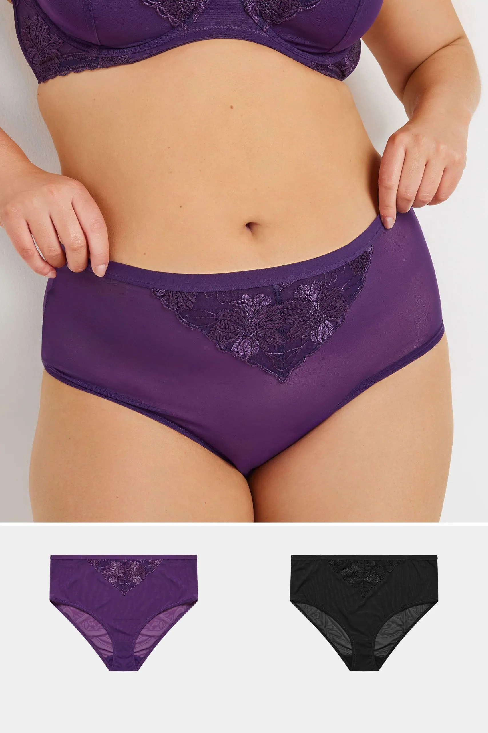 2 Pack Floral Lace Briefs