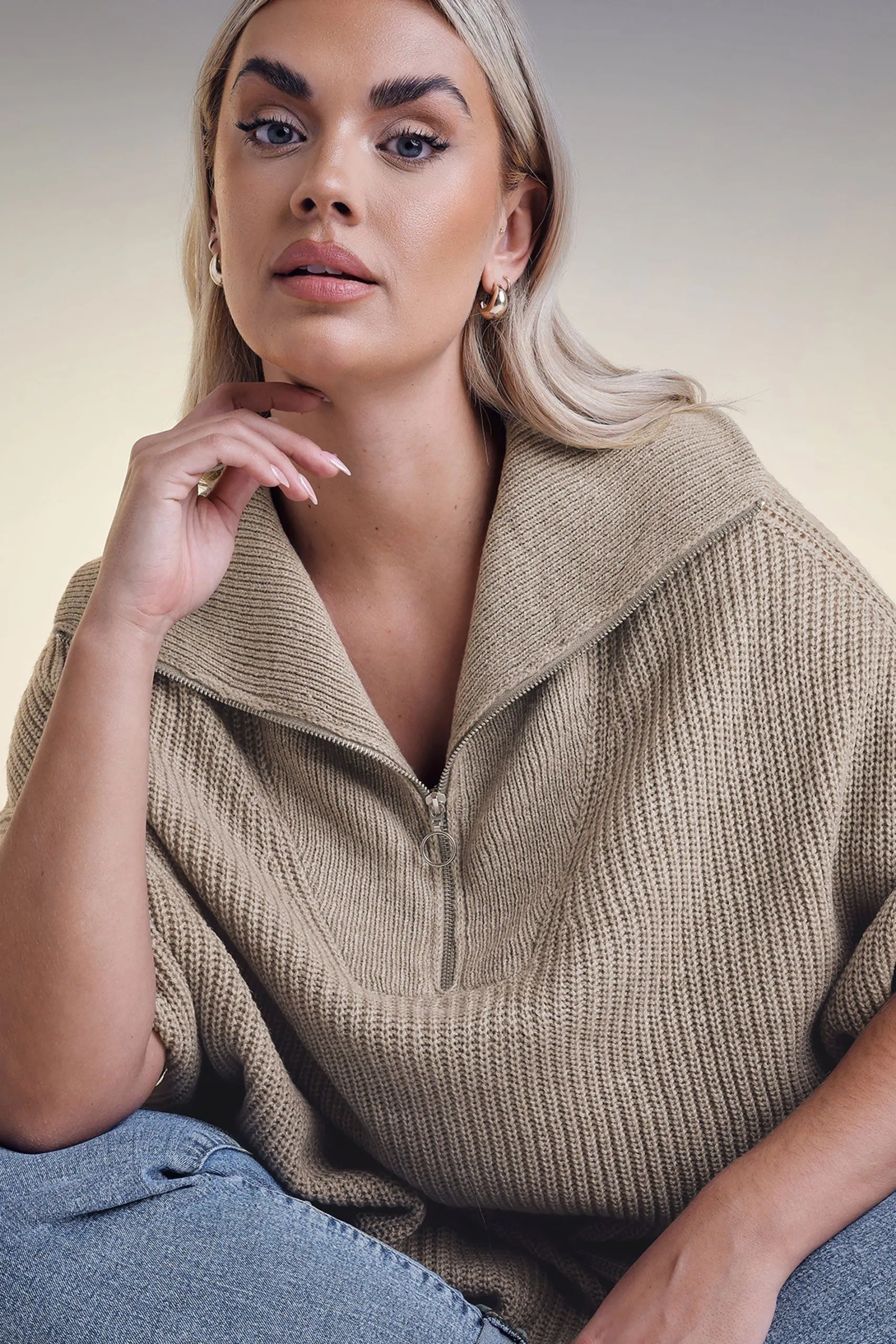 Quarter Zip Short Sleeve Jumper