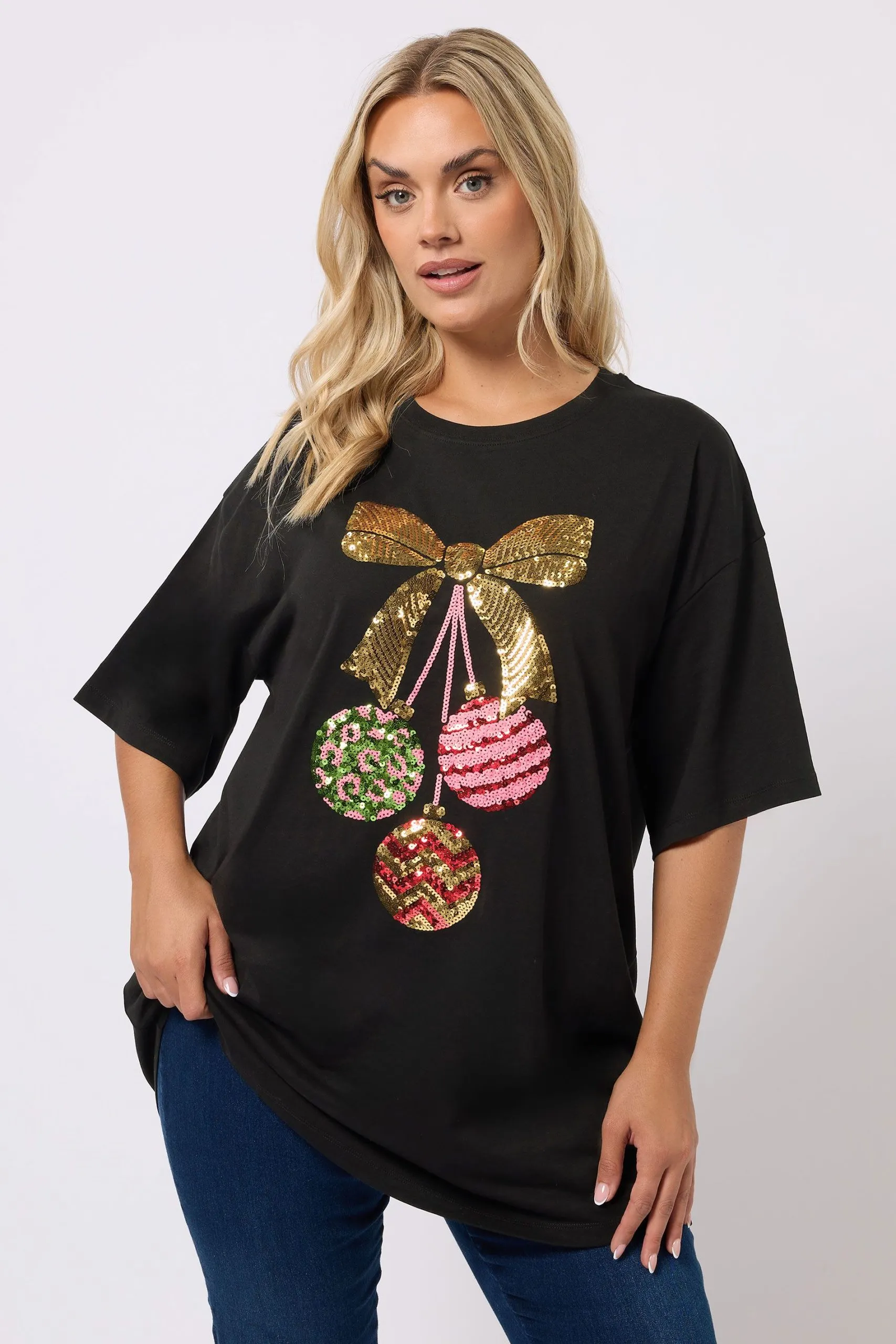 Sequin Embellished Bauble T-Shirt