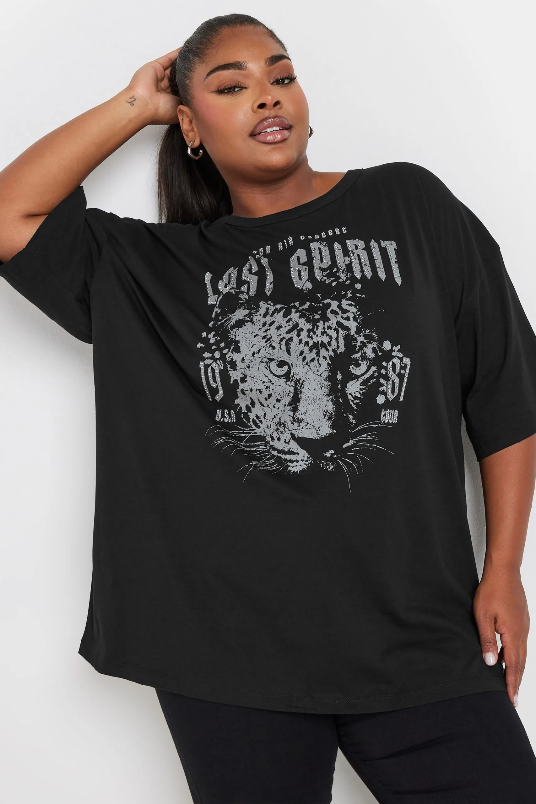 'Lost Spirit' Slogan Boxy T-Shirt