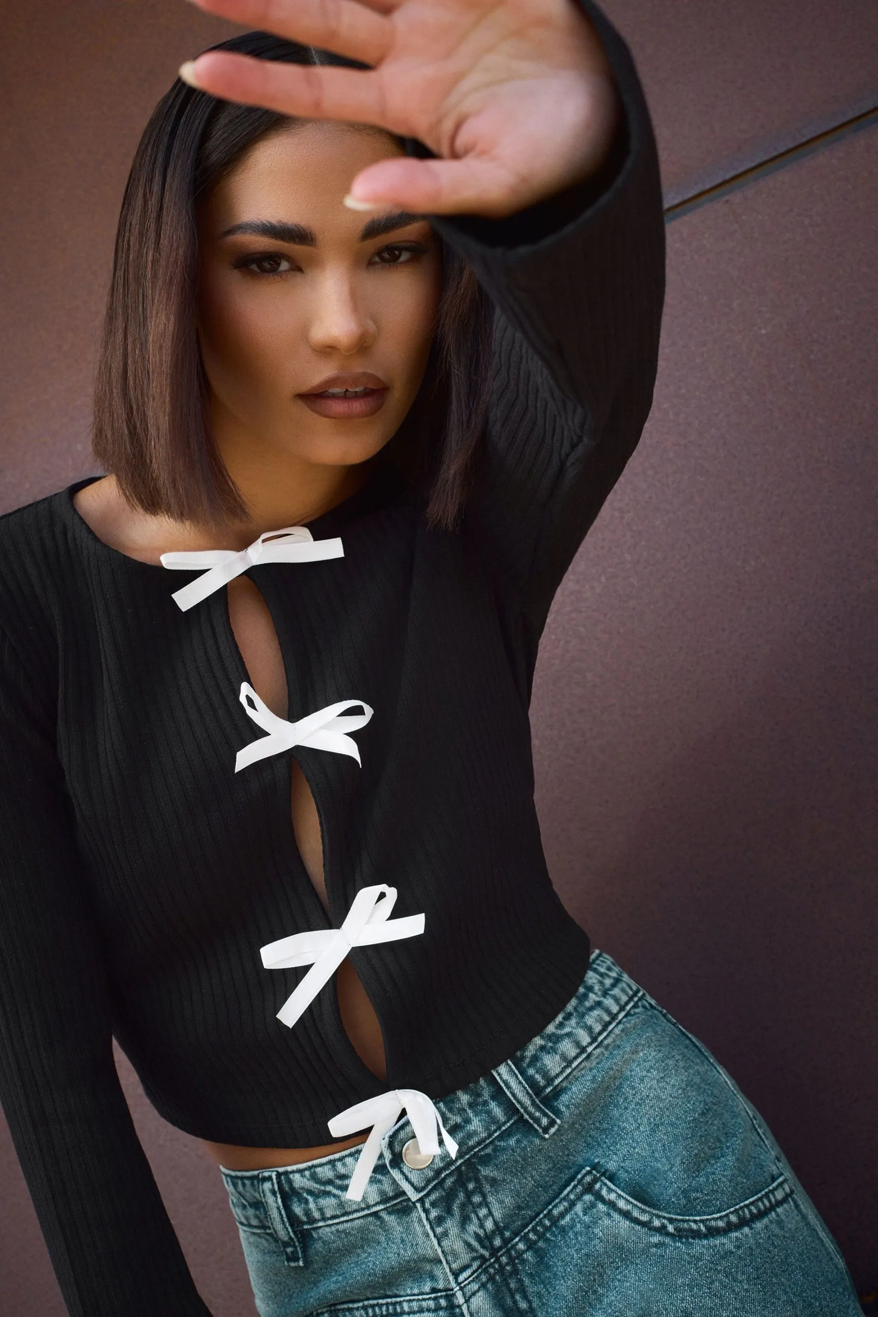 Petite Bow Detail Top