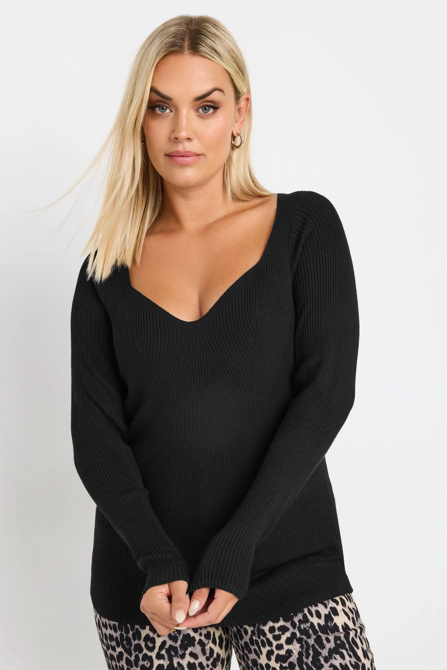 Contrast Ribbed Knitted Top