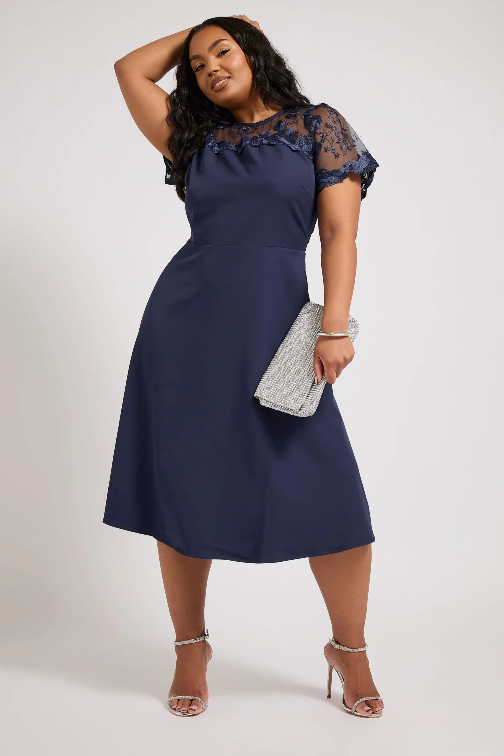 Embroidered Midi Dress