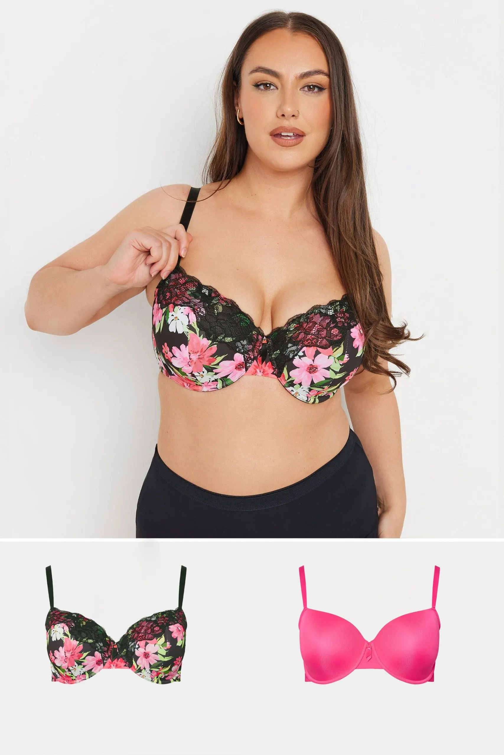 2 Pack Floral Print Padded Bras