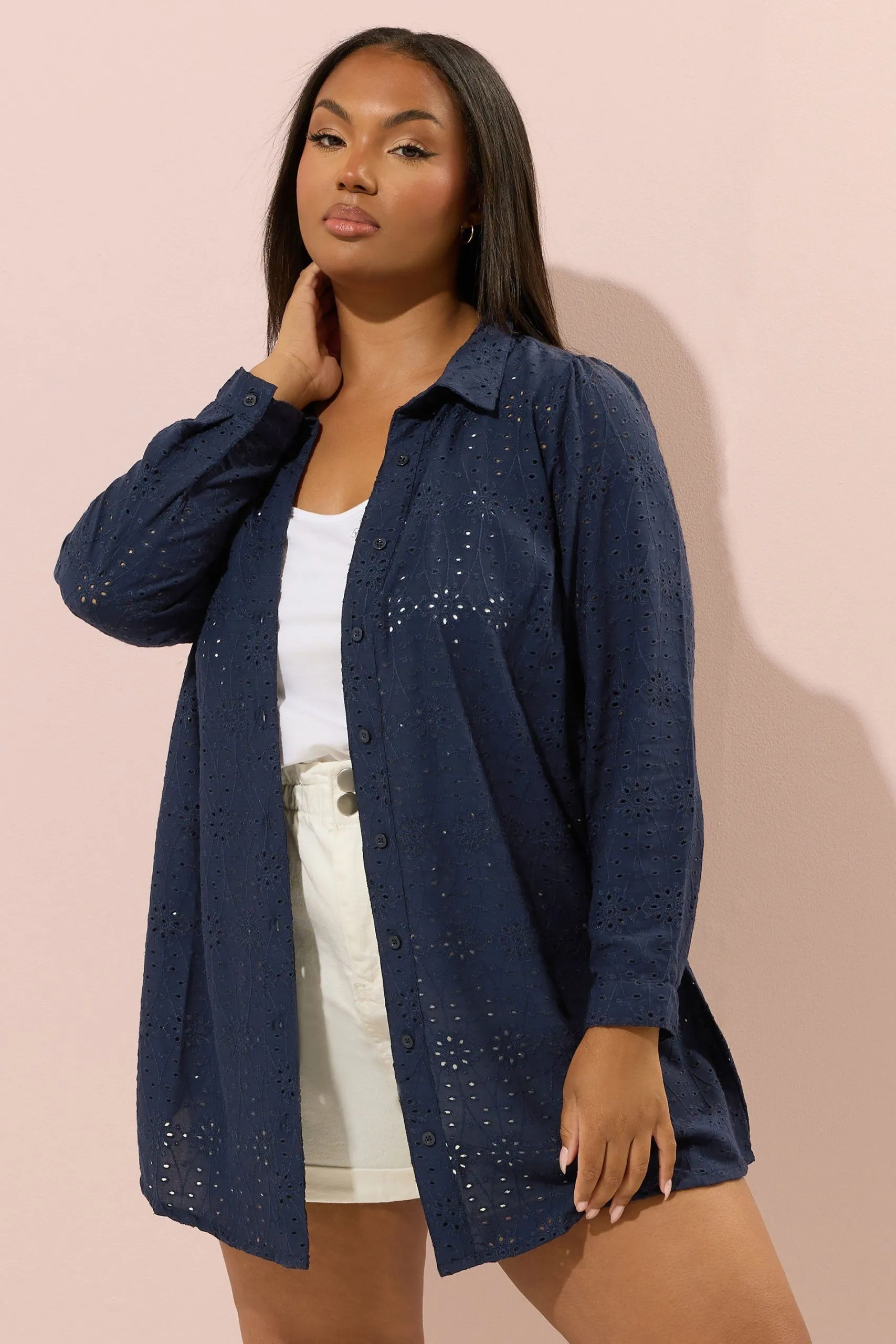 Broderie Anglaise Long Sleeve Shirt