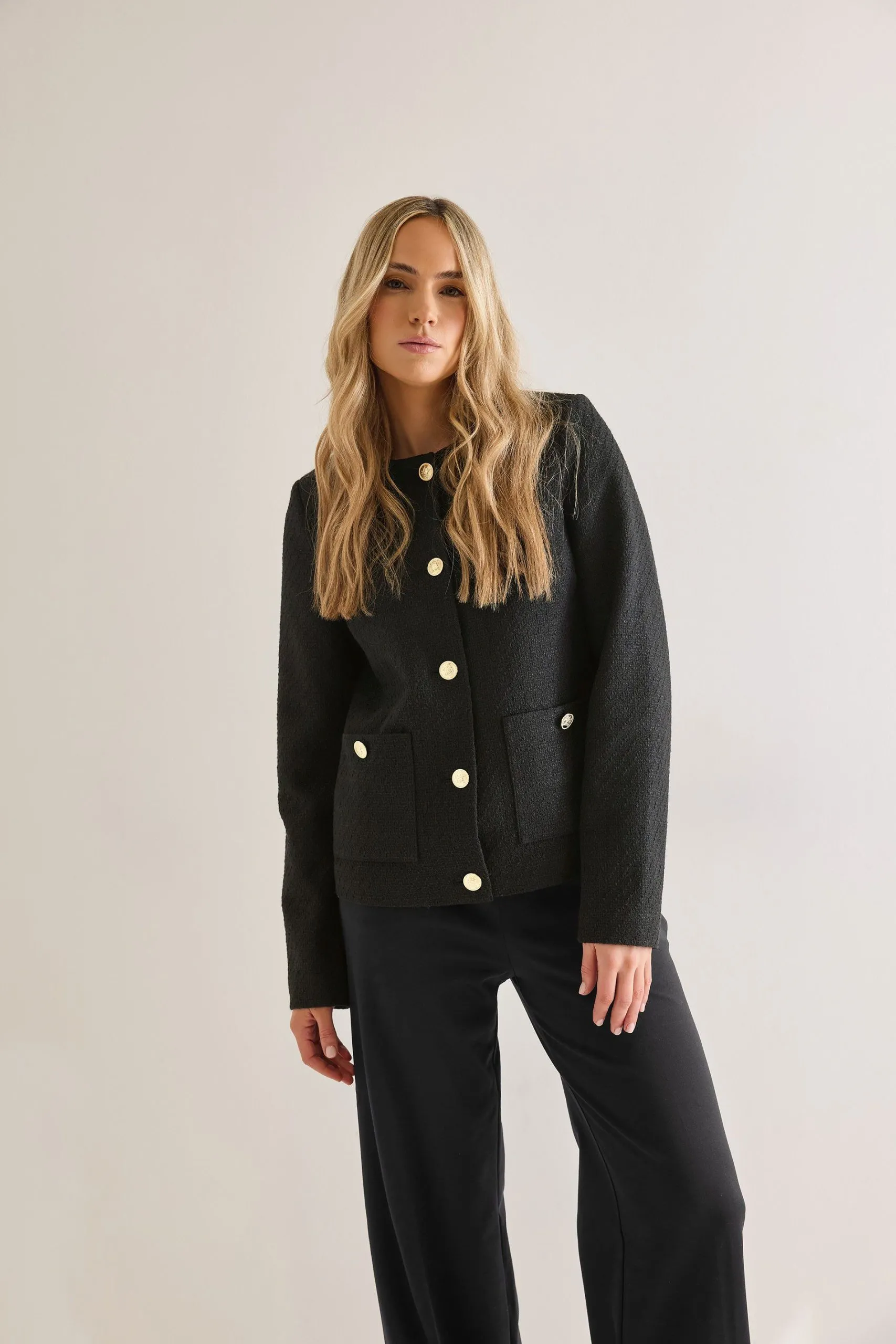 Tall Boucle Tweed Button Jacket