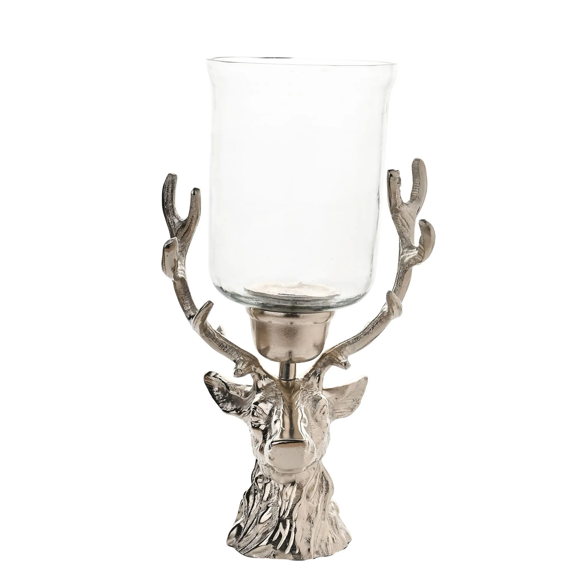 Stag Shaped Hurricane Candle Holder
