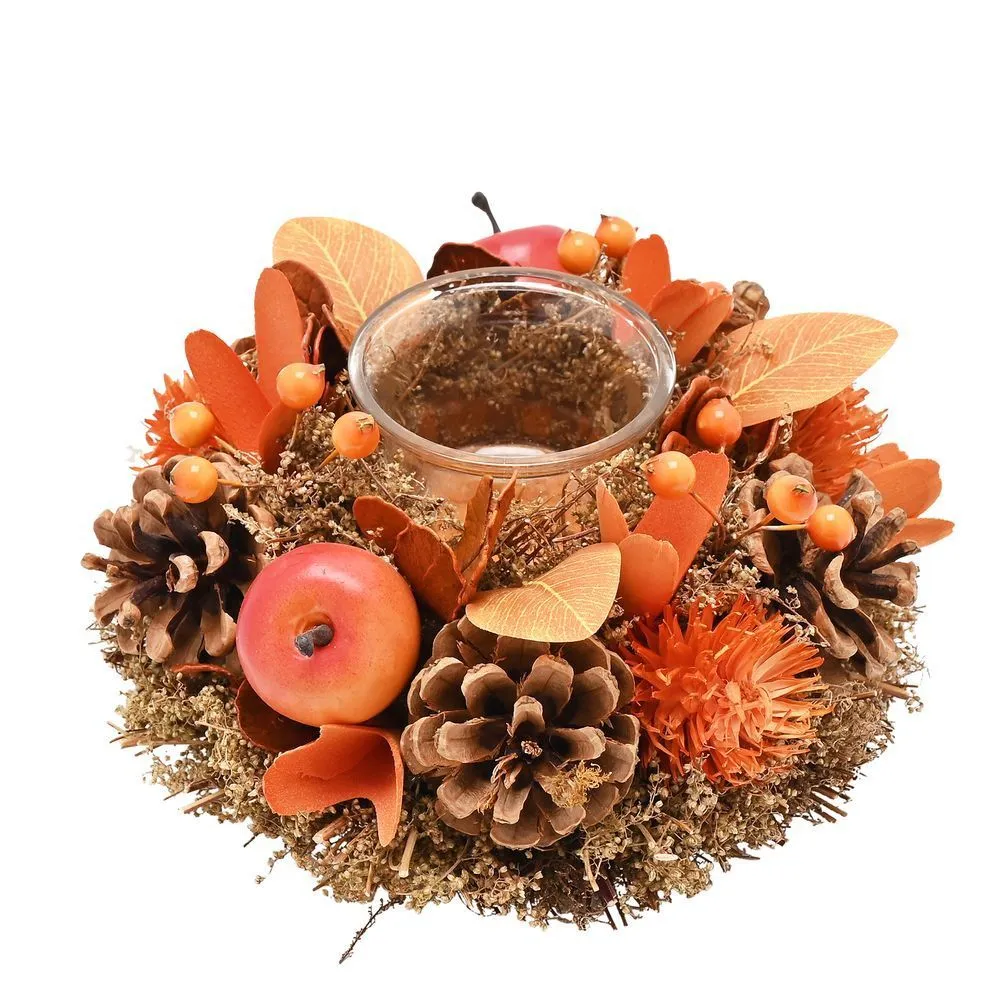 Autumn Harvest Natural Handmade Autumn Candle Holder - Large