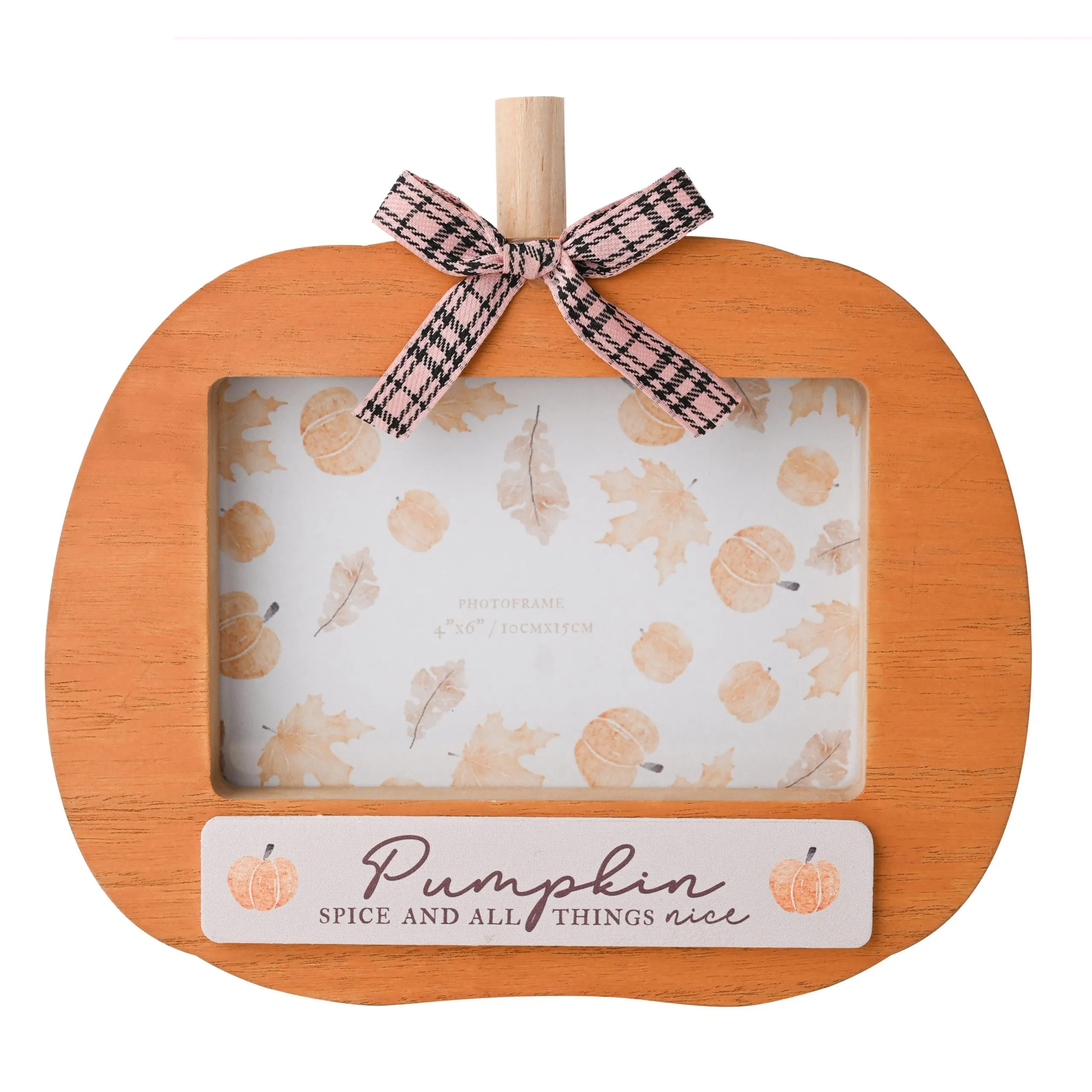 Autumn Harvest Photo Frame 6" x 4" - Pumpkin Shaped