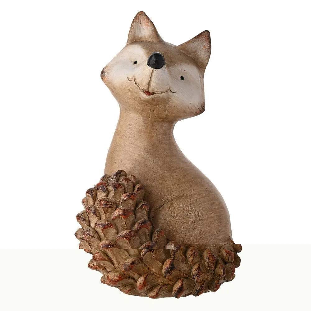 Autumn Harvest Wood Effect Resin Fox - Large
