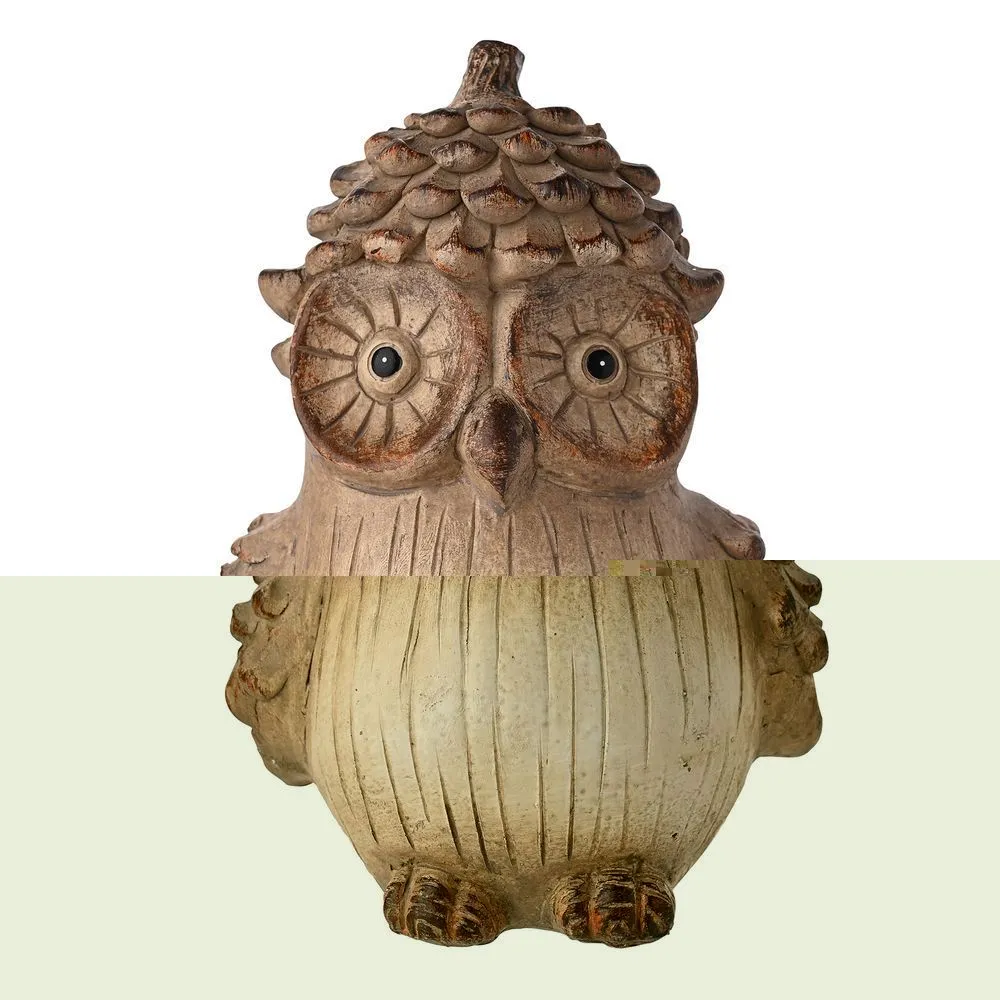 Autumn Harvest Wood Effect Resin Owl - Small