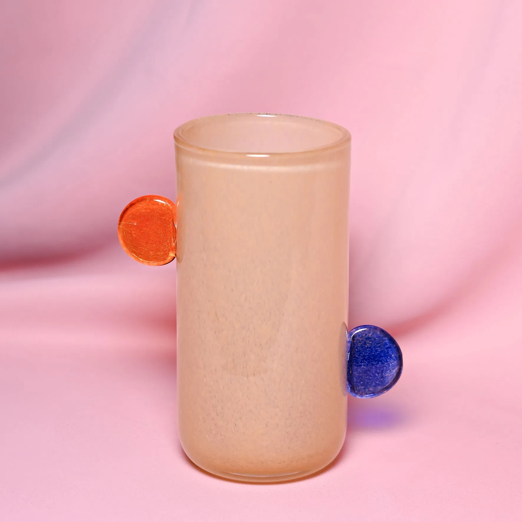 Yellow Glass Vase With Bobble Handles