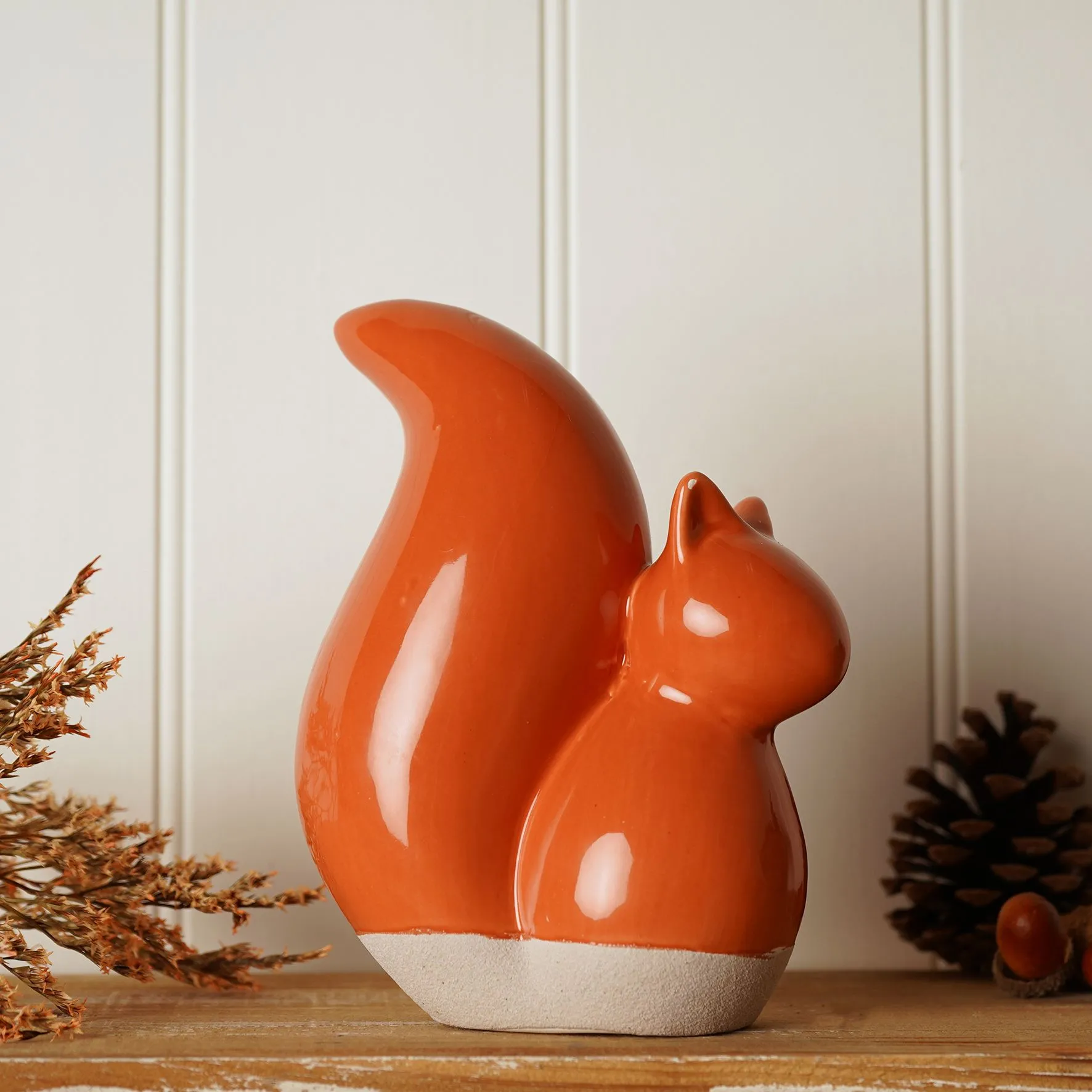 Autumn Harvest Orange Ceramic Squirrel - 15.5cm