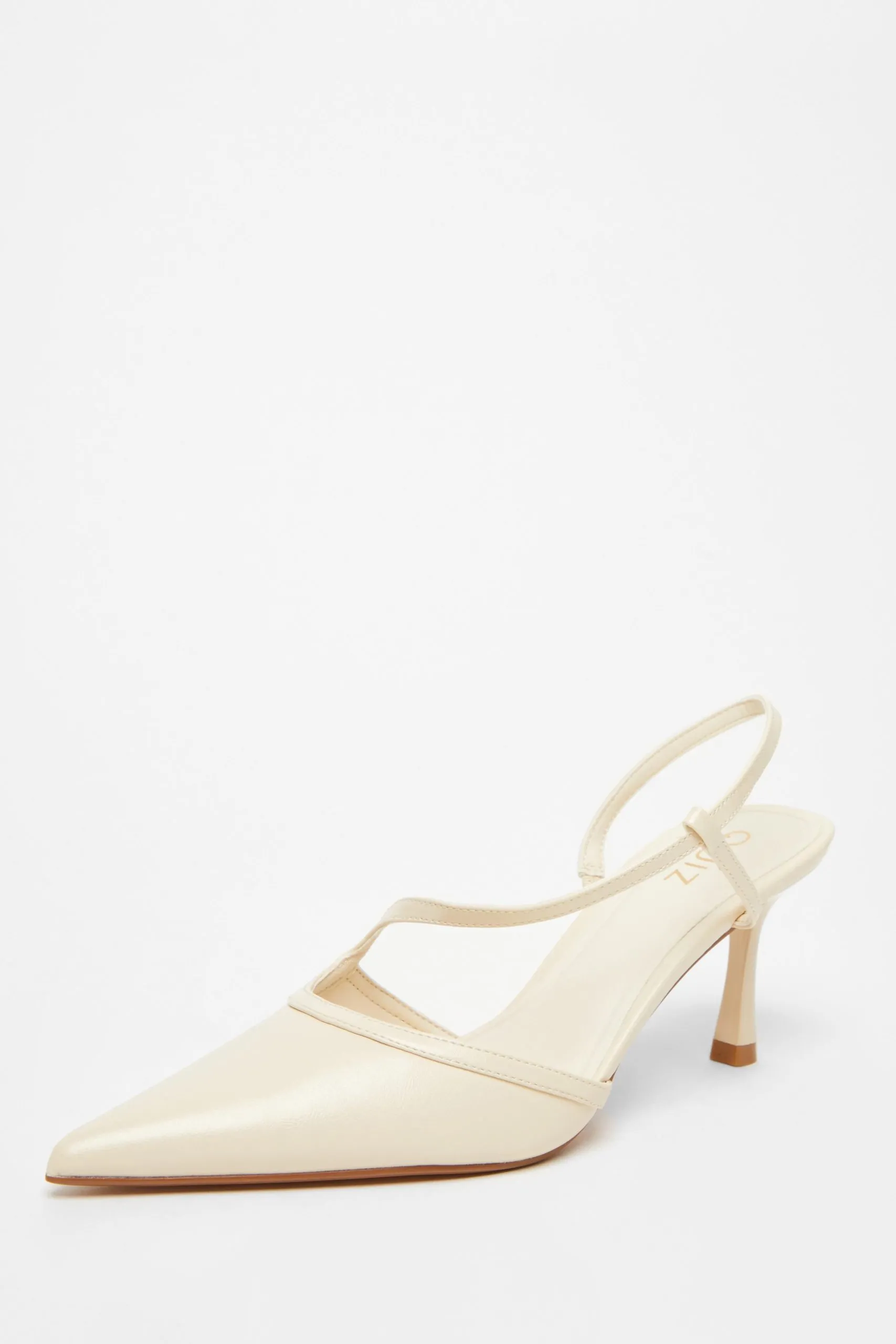 Off White Asymmetric Court Heels