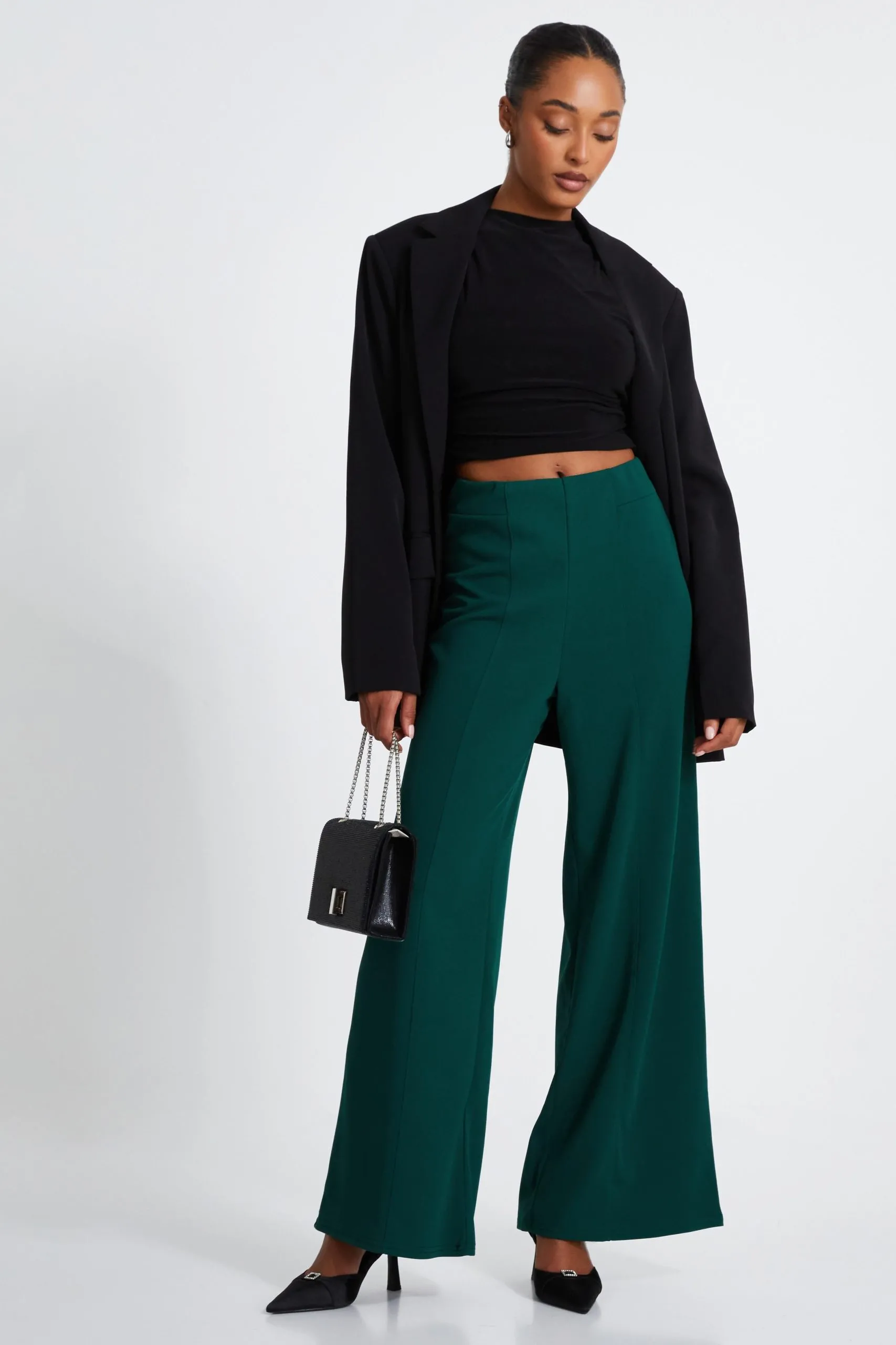 Green Wide Leg Trousers
