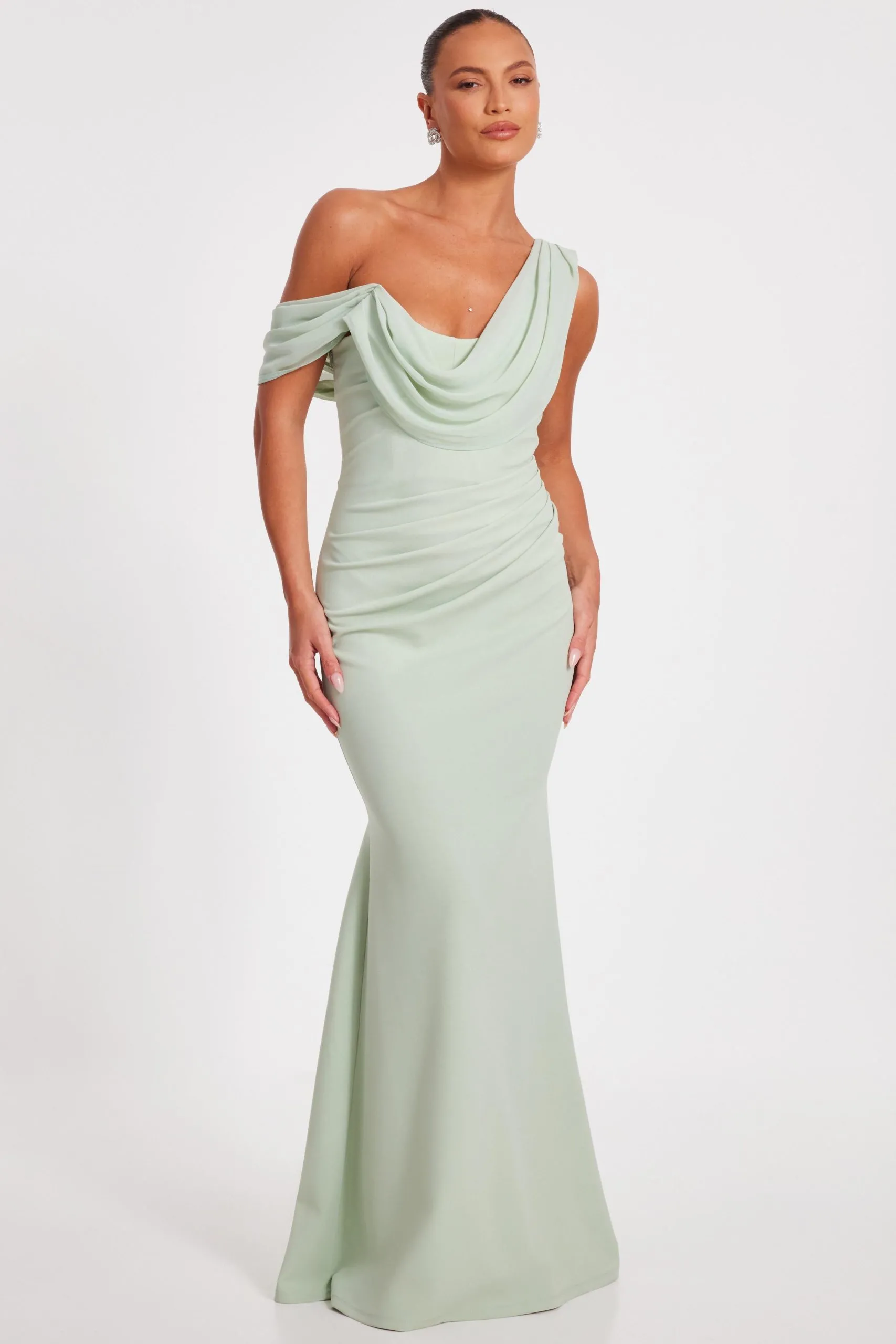 Light Green Drop Sleeve Maxi Dress