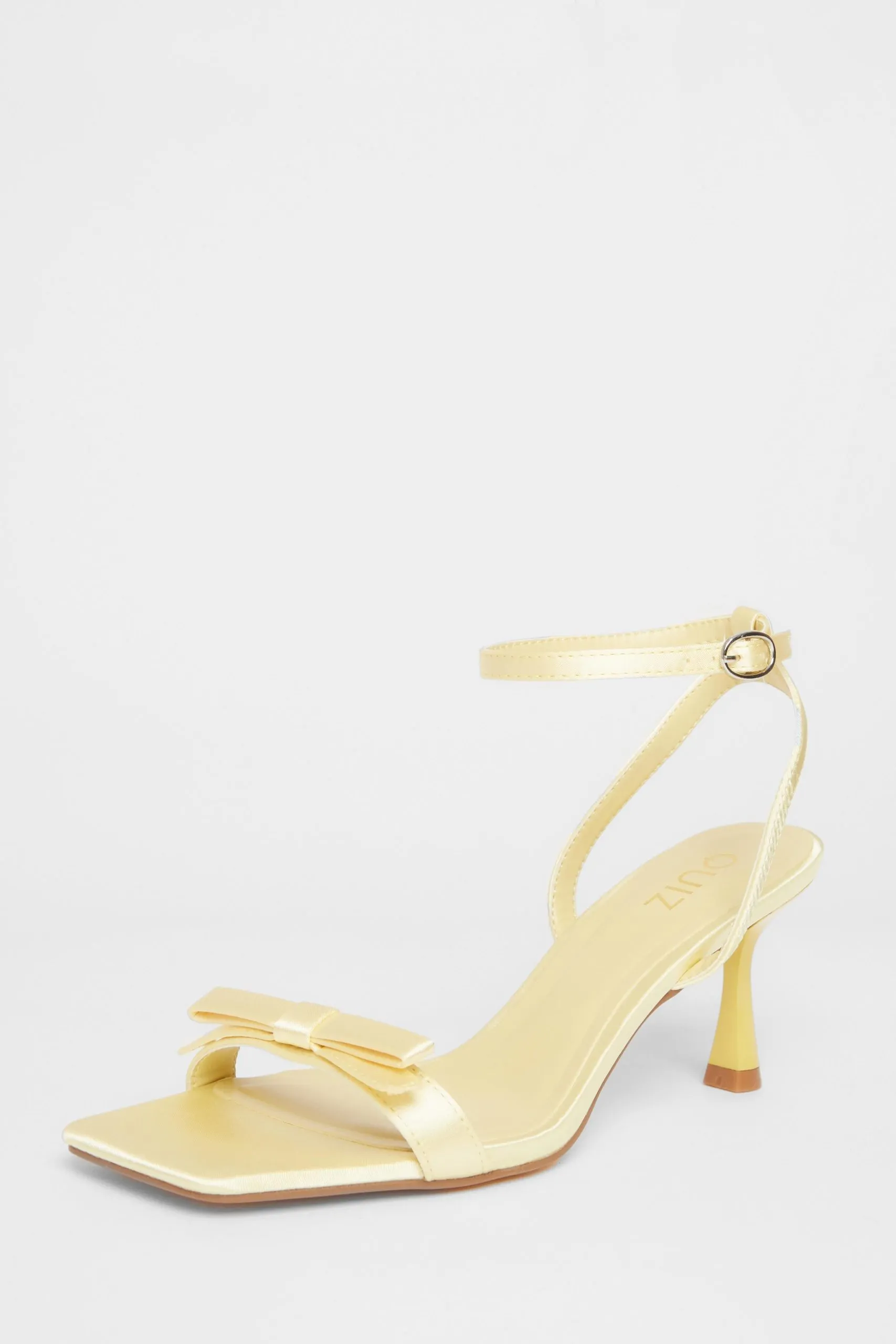 Yellow Satin Bow Heels