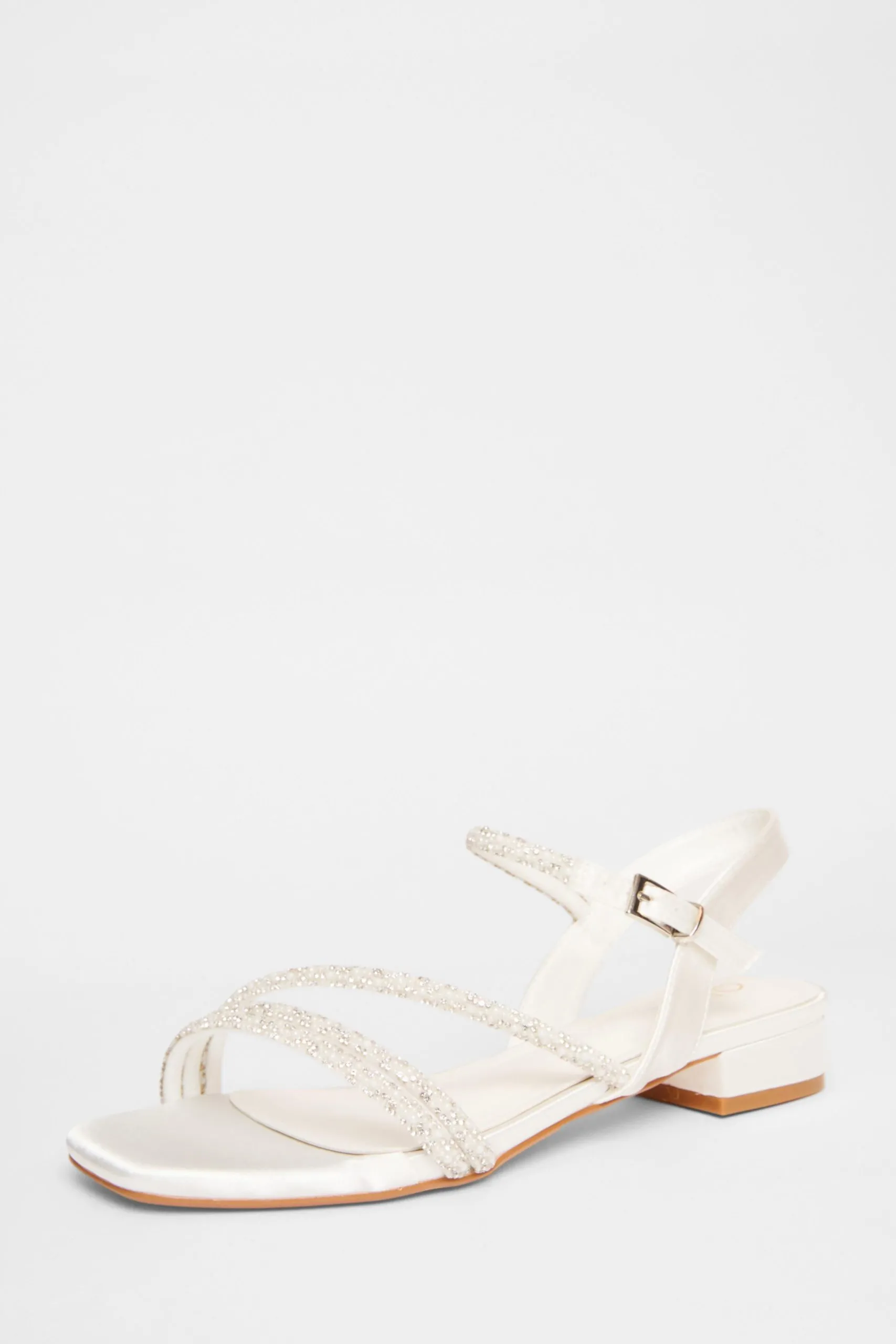White Embellished Strappy Sandals