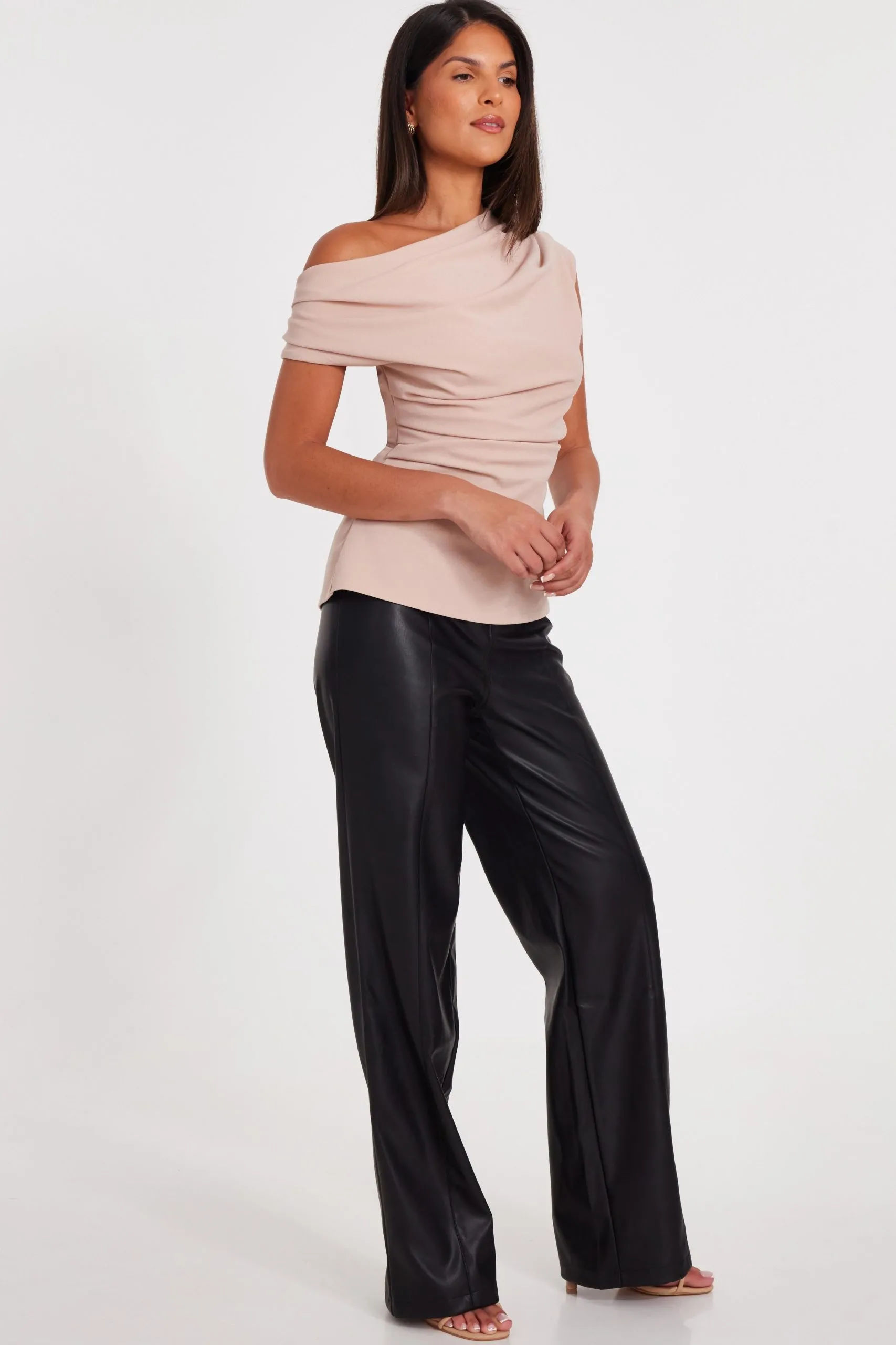 Black Faux Leather Trousers