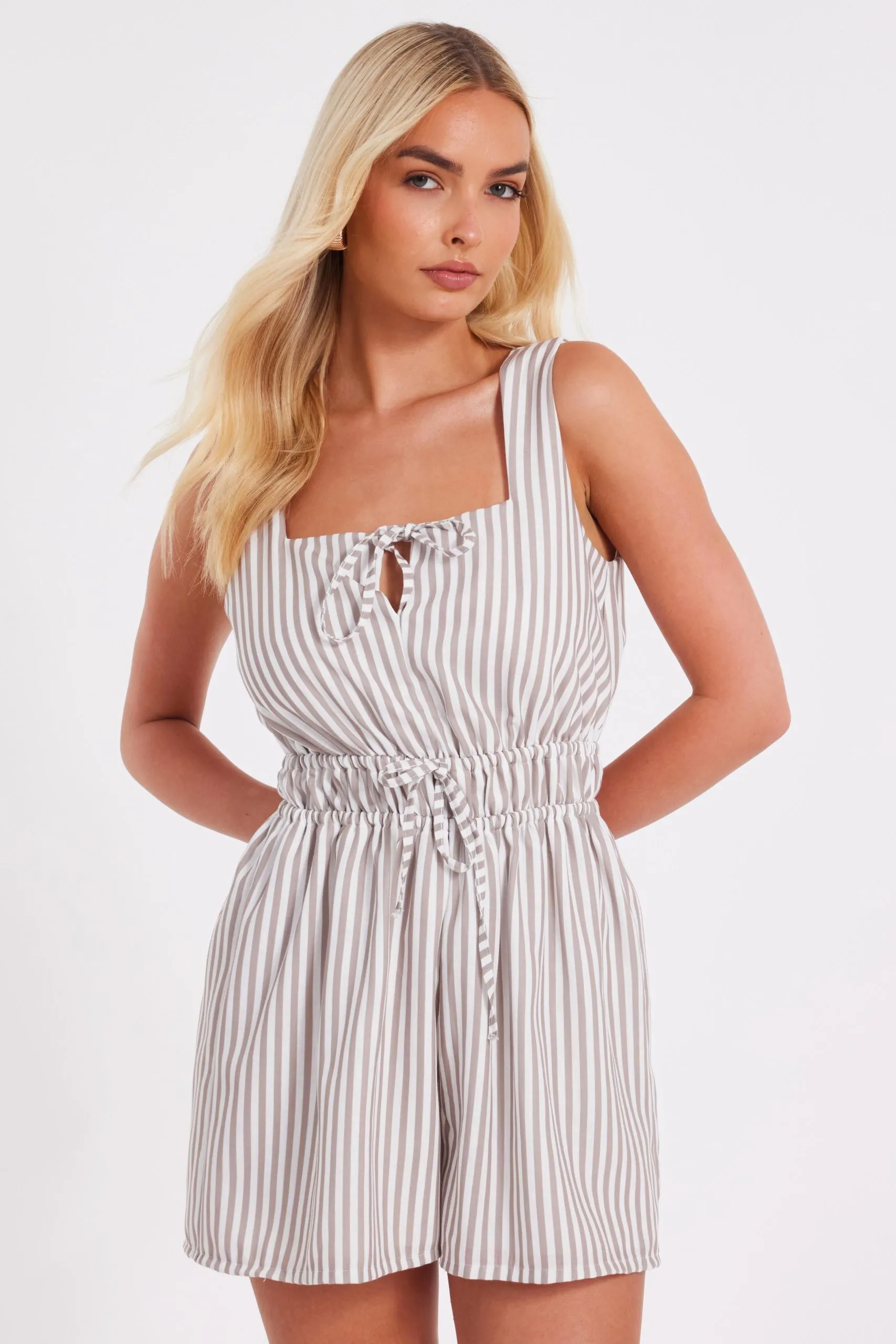 Stone Striped Playsuit