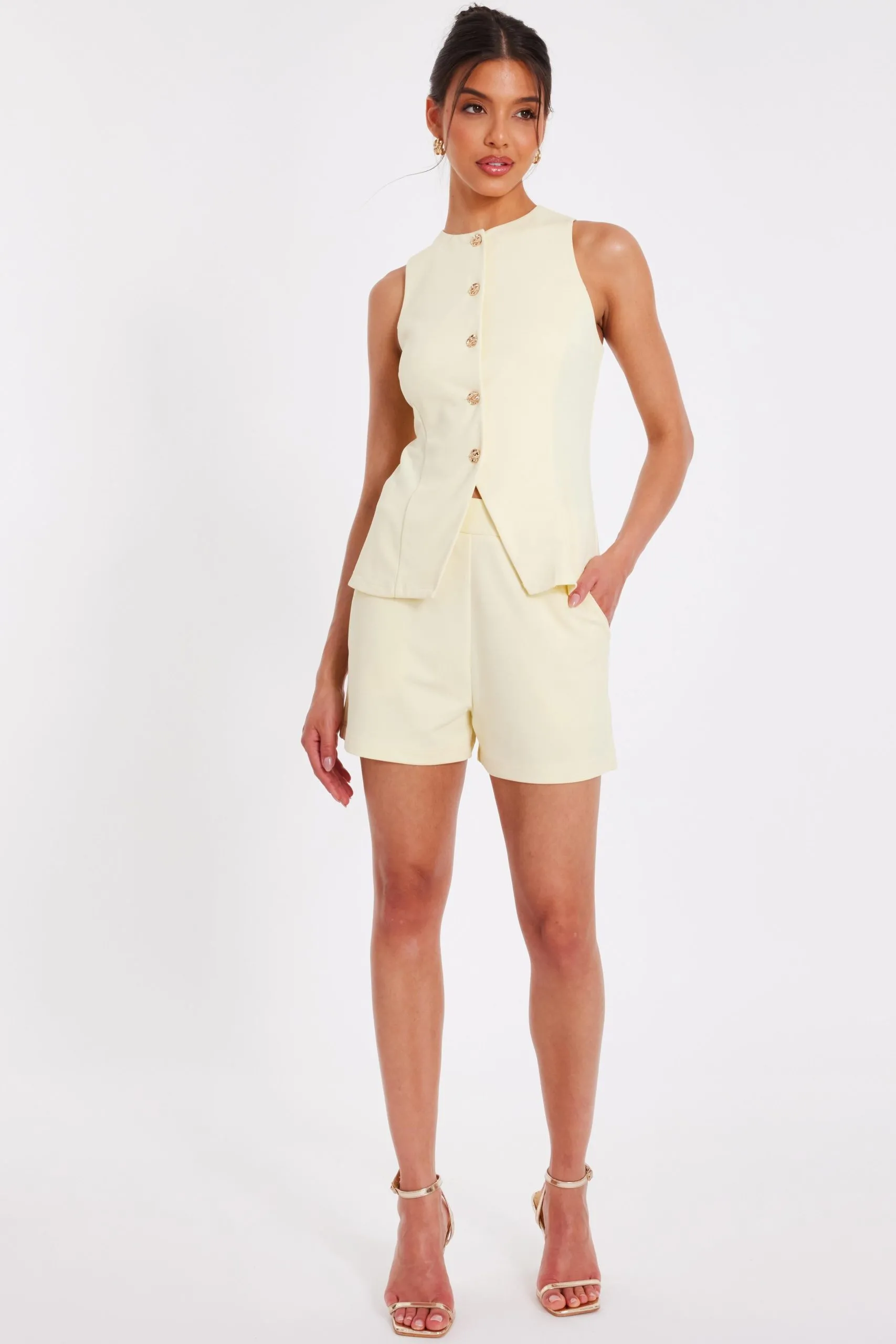 Yellow Tailored Shorts