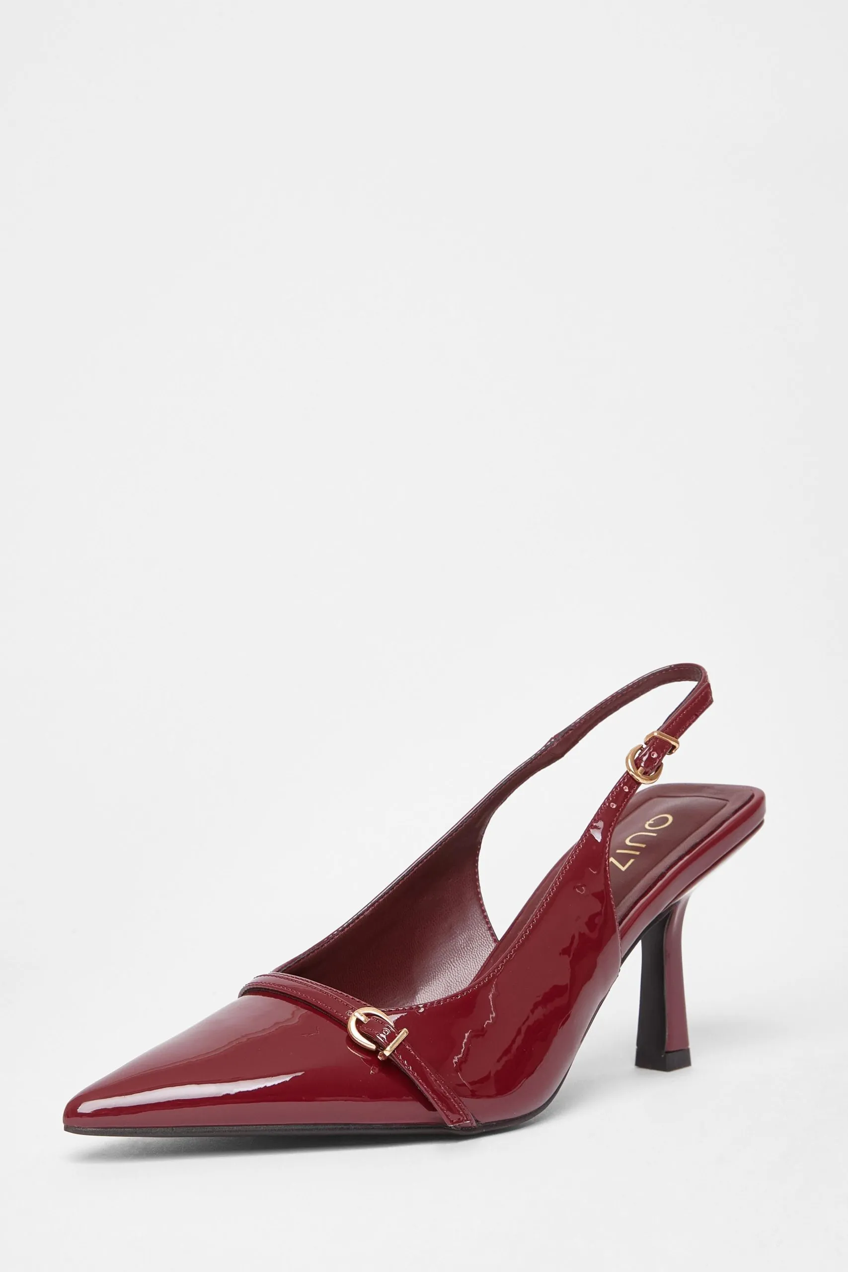 Burgundy Wide Fit Slingback Court Heels