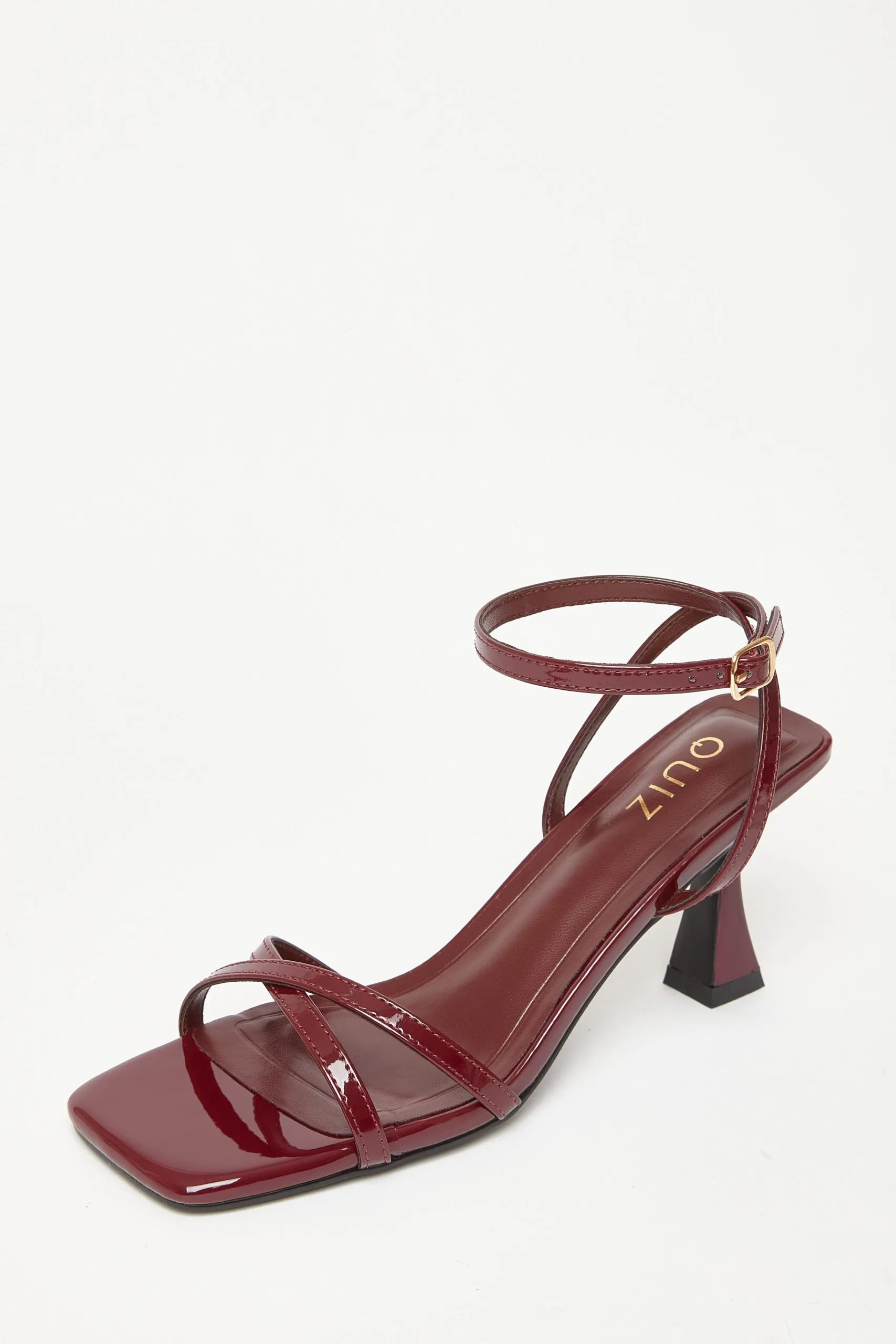 Burgundy Patent Flared Heels