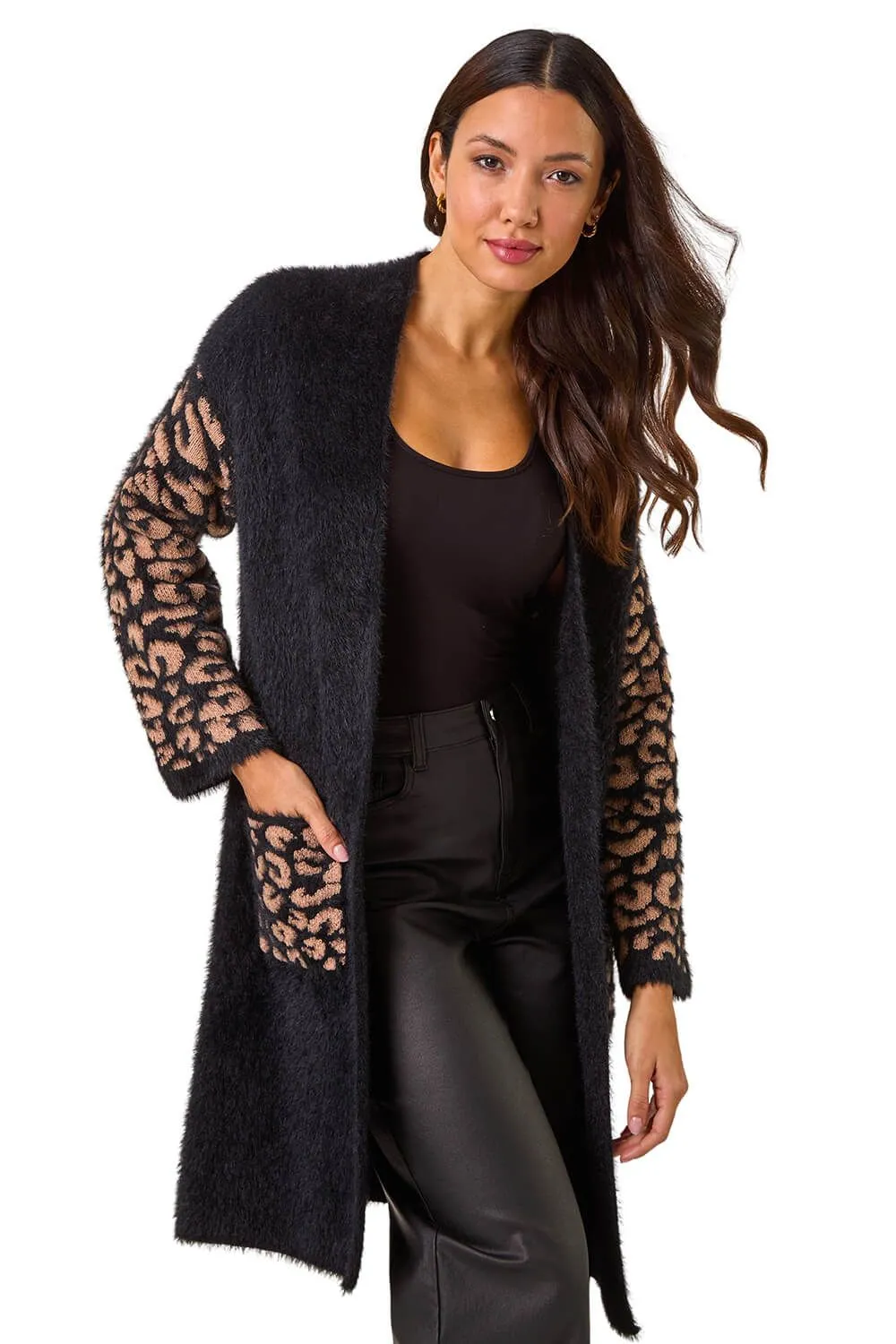 Animal Print Jacquard Cardigan