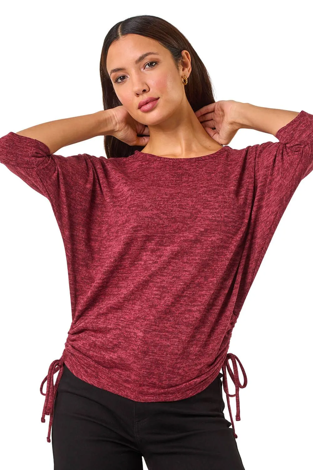 Stretch Side Tie Ruched Top