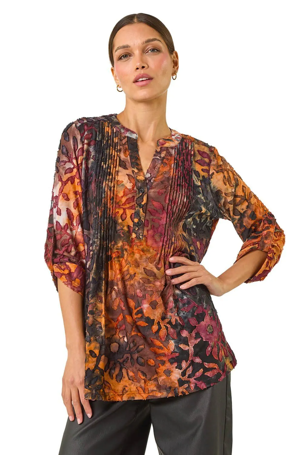 Textured Jersey Pintuck Shirt