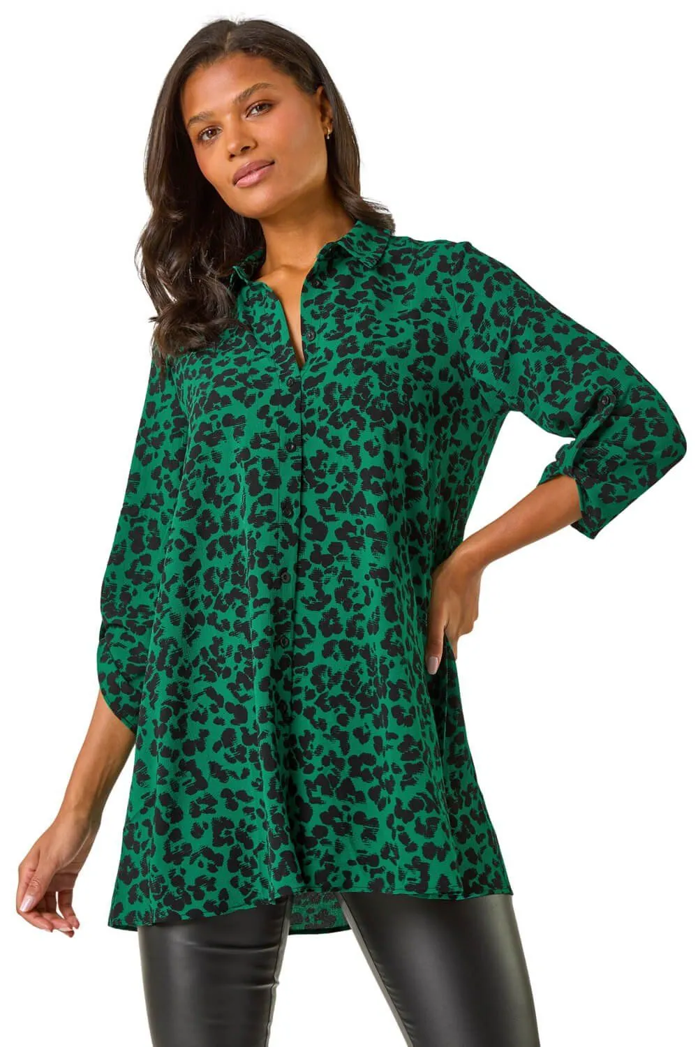 Swing Shape Animal Print Blouse