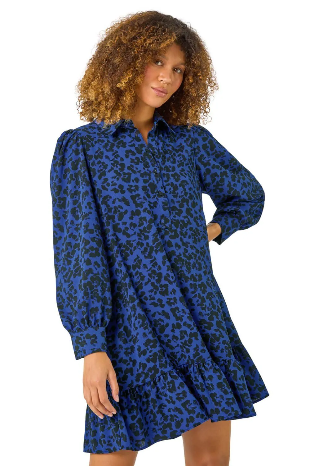 Abstract Print Shirt Dress