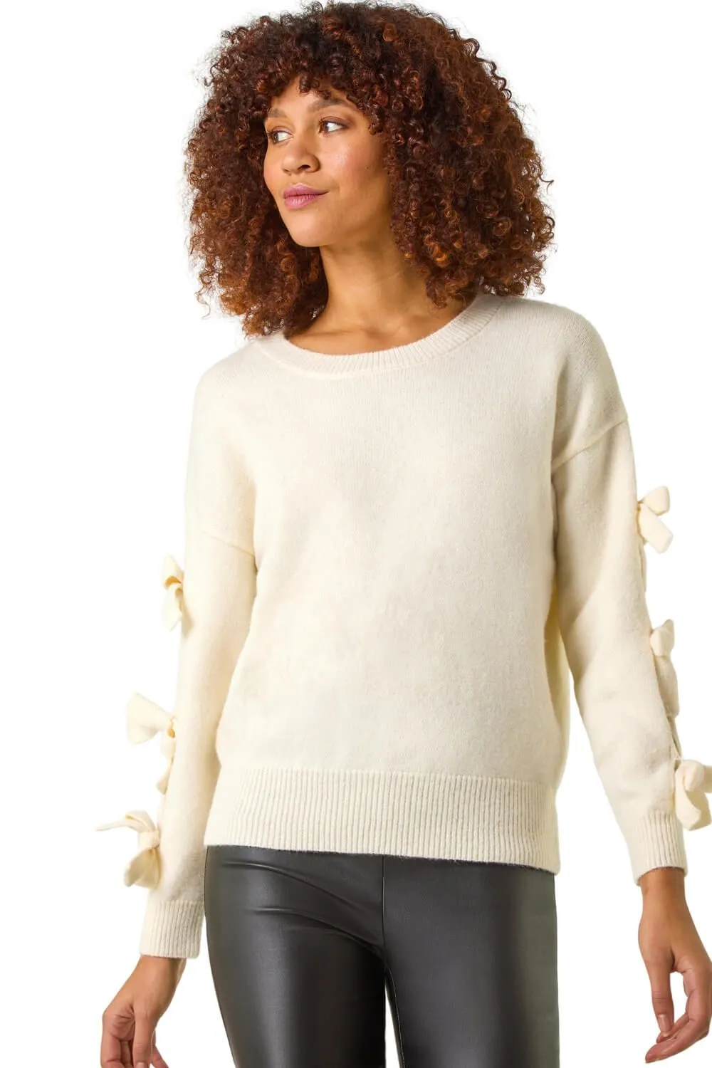 Bow Sleeve Detail Knit Jumper