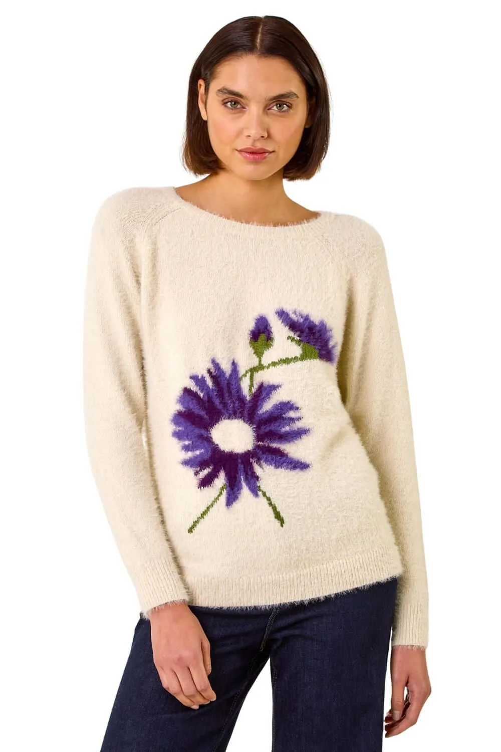 Floral Placement Knit Jumper