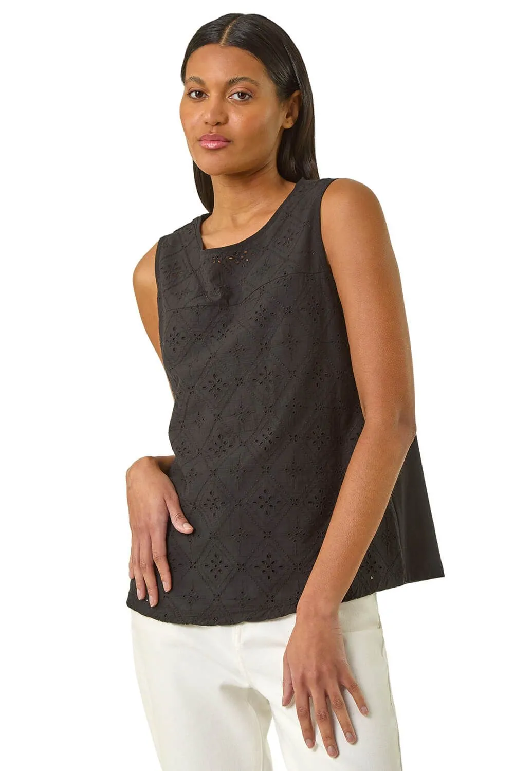 Broderie Vest Top