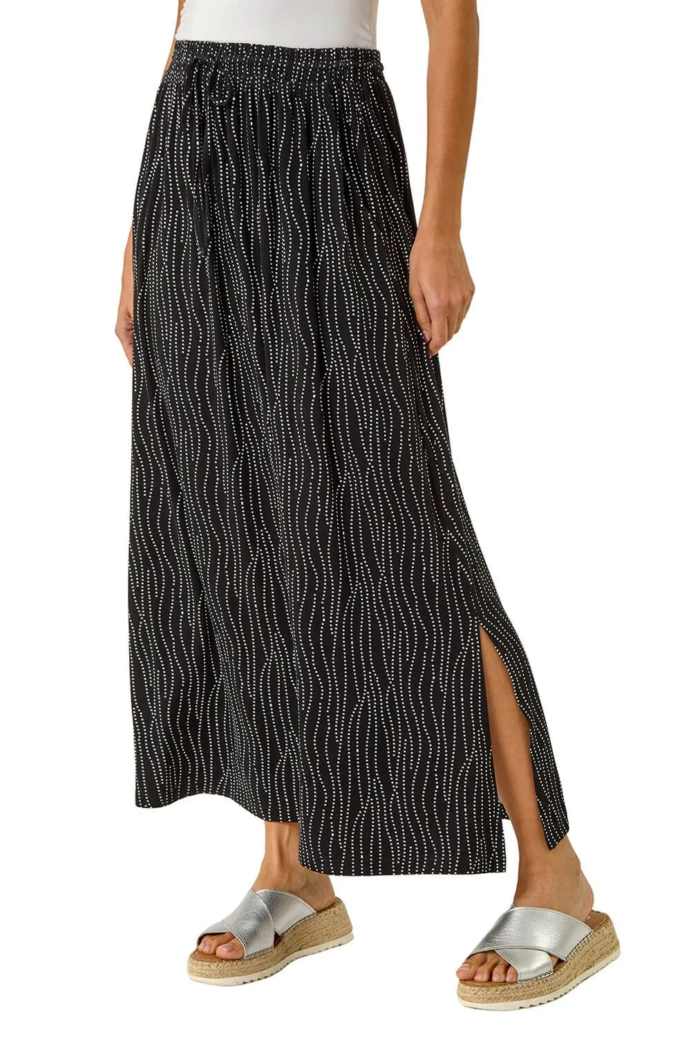 Swirl & Spot Print A-line Skirt