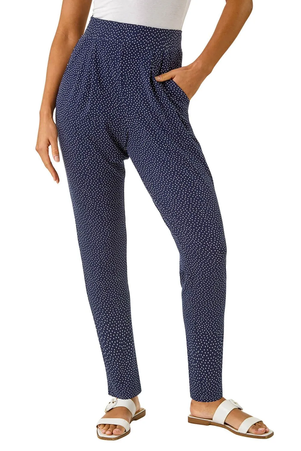 Spot Print Harem Trouser