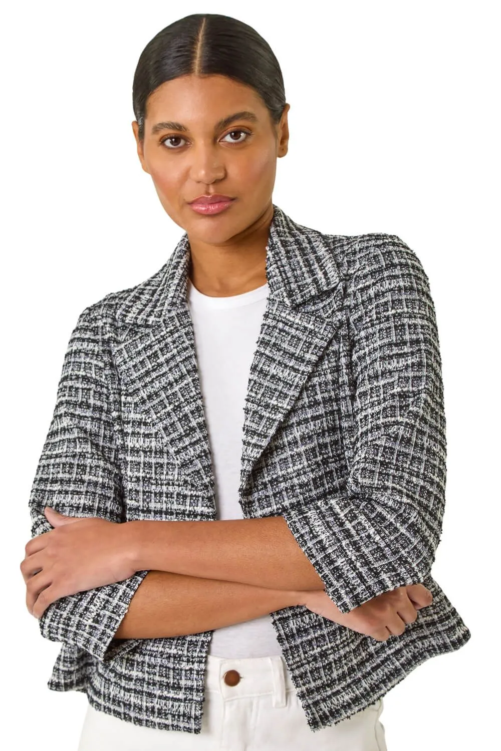 Textured Check Blazer