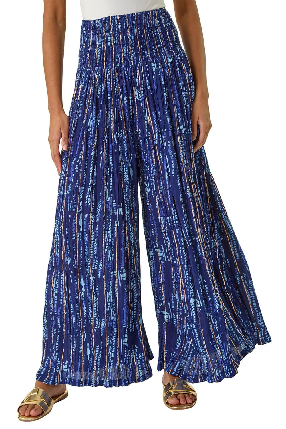 Abstract Print Palazzo Wide Leg Trouser