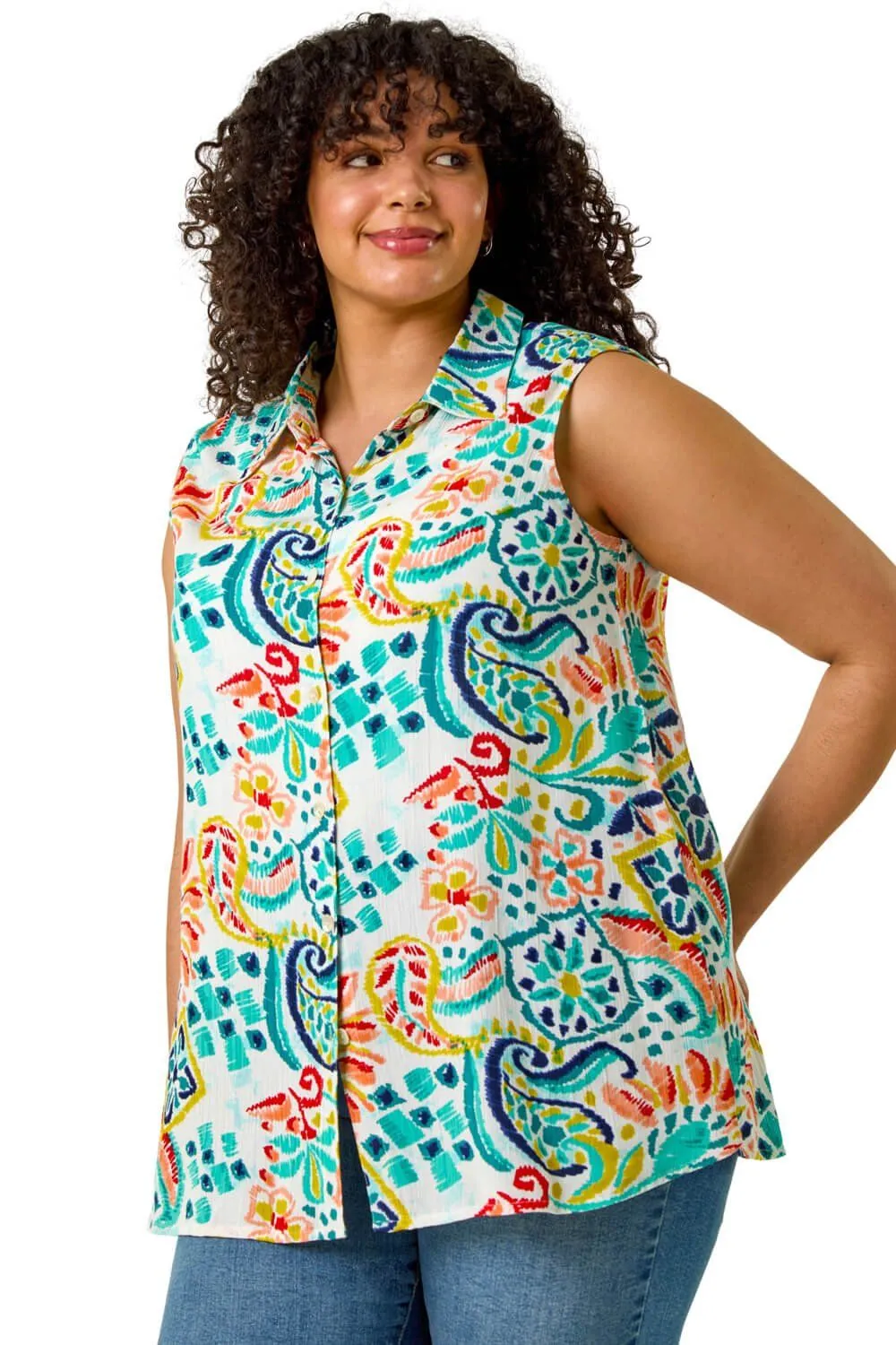 Curve Abstract Print Shirt