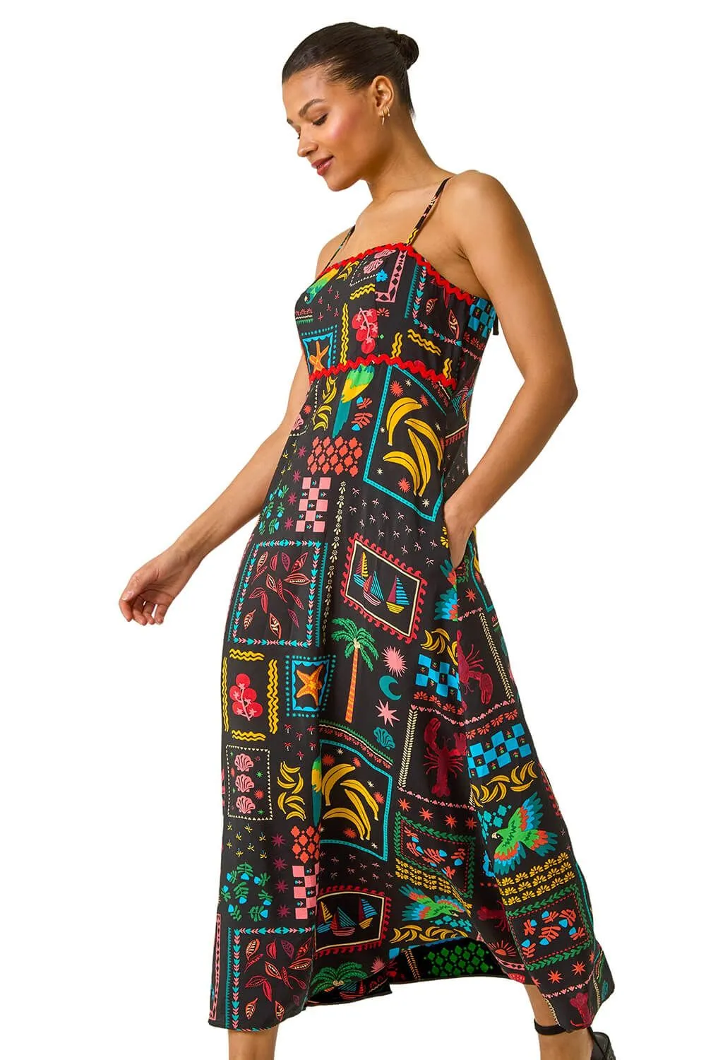 Postcard Ric Rac Midi Dress