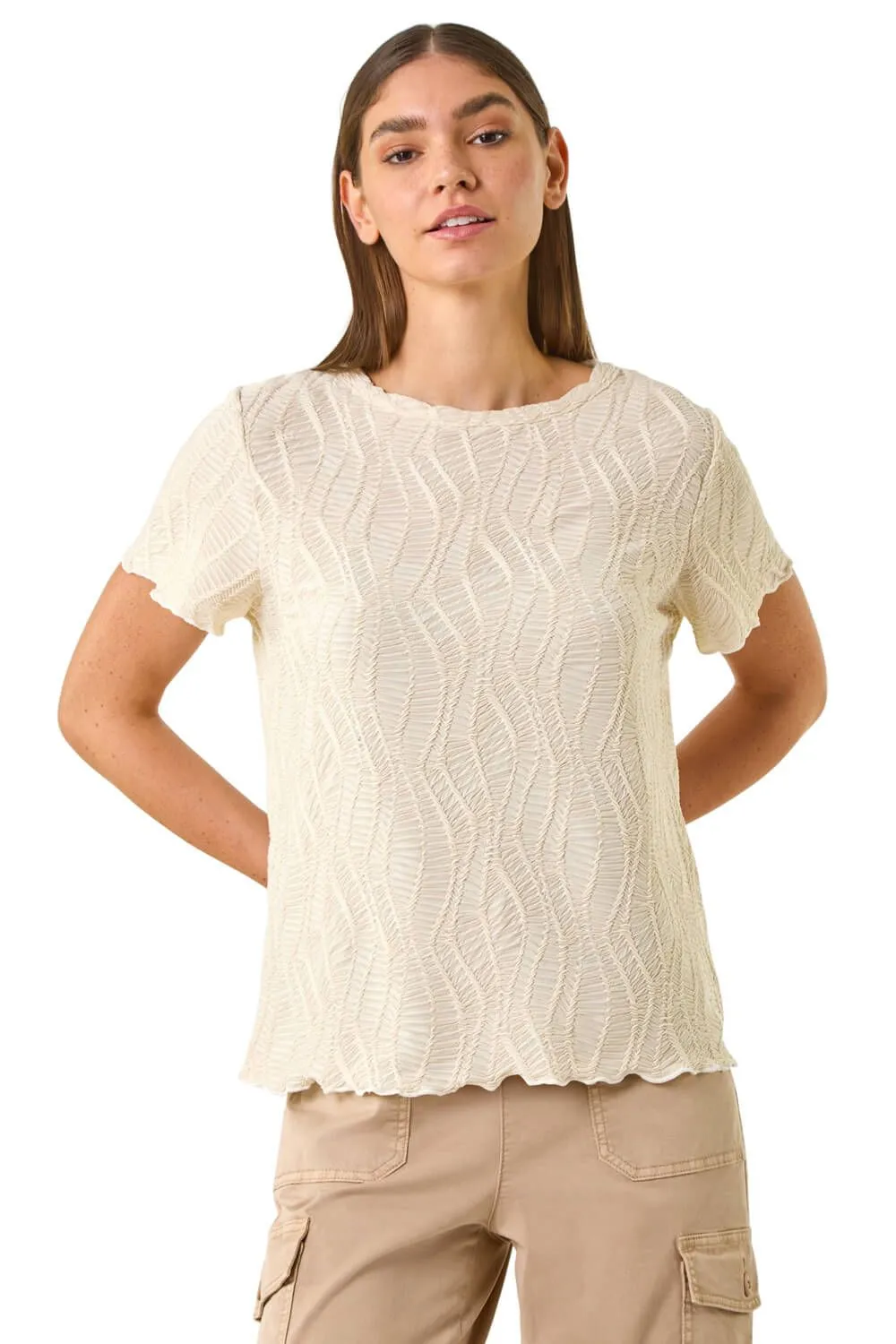 Textured Short Sleeve T-Shirt