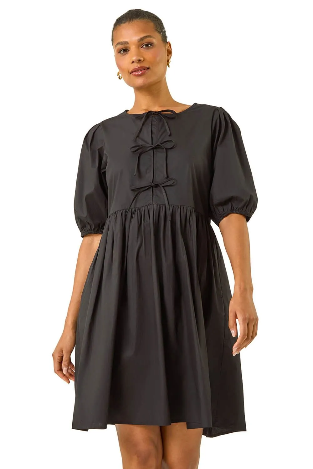 Tie Front Smock Dress