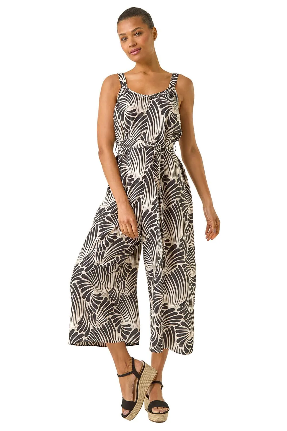 Abstract Strappy Jumpsuit